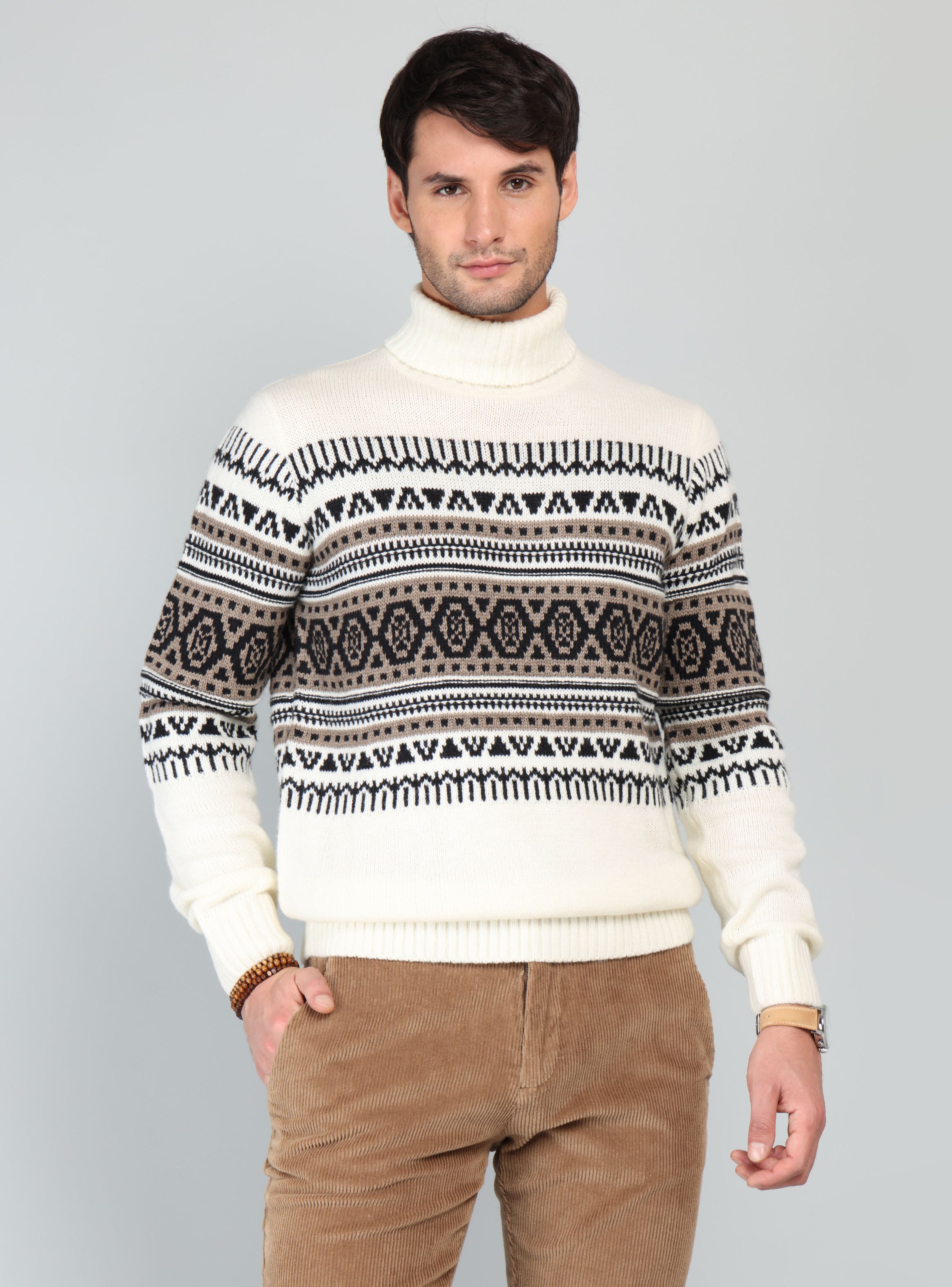 SWEATER CUELLO ALTO REGULAR FIT CRUDO ARROW - 1