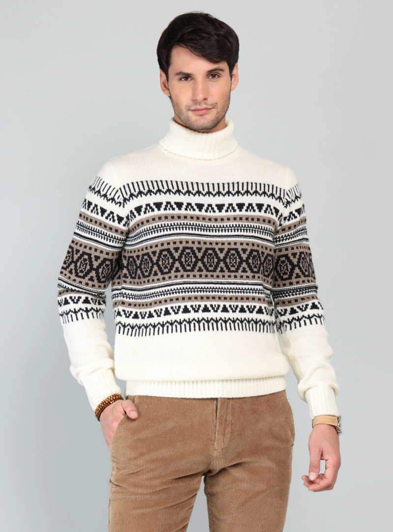 SWEATER CUELLO ALTO REGULAR FIT CRUDO ARROW - 1