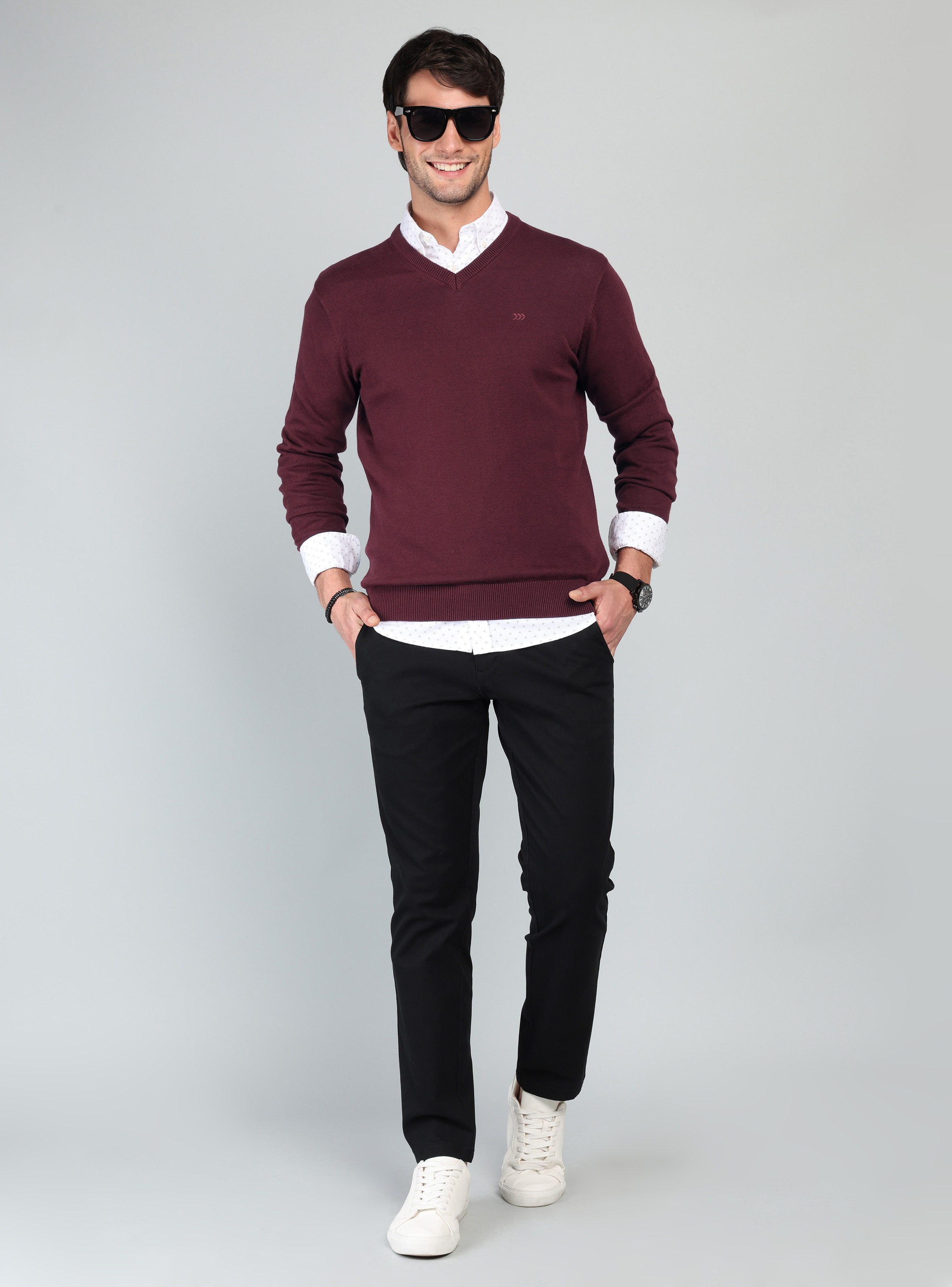 SWEATER CUELLO V REGULAR FIT BURDEO ARROW - 4