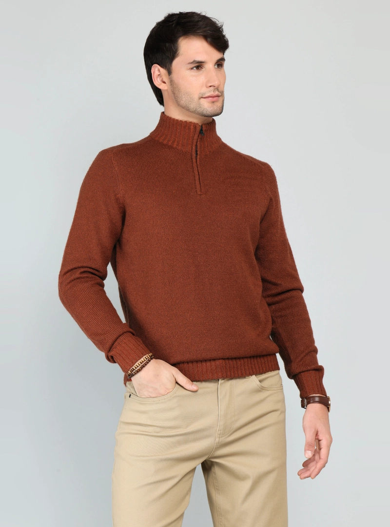 SWEATER CUELLO ALTO REGULAR FIT TERRACOTA ARROW - 1