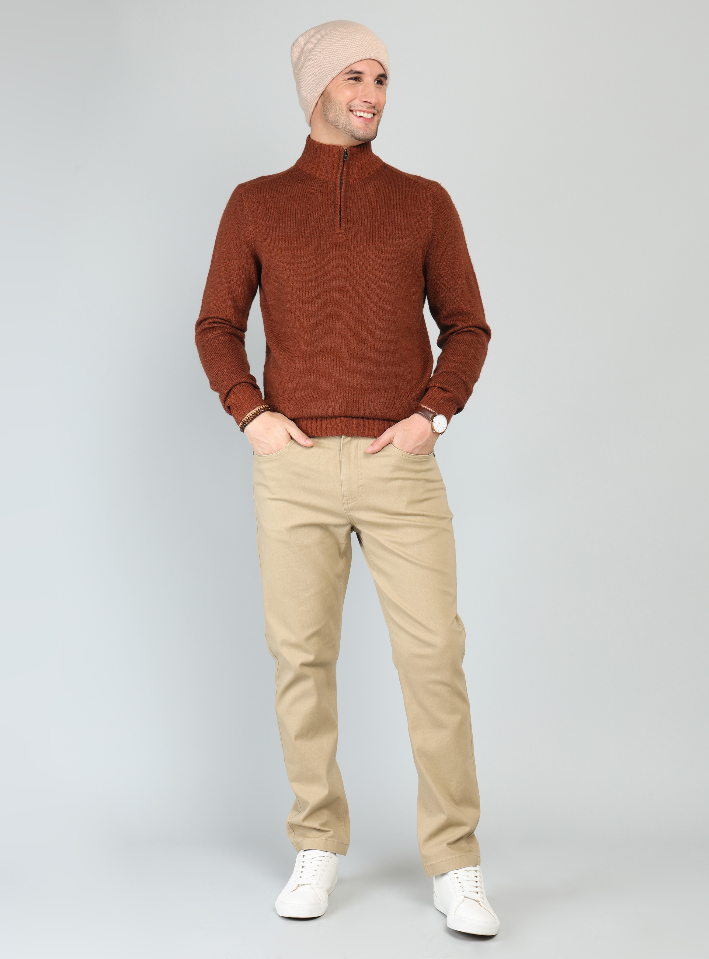 SWEATER CUELLO ALTO REGULAR FIT TERRACOTA ARROW - 4