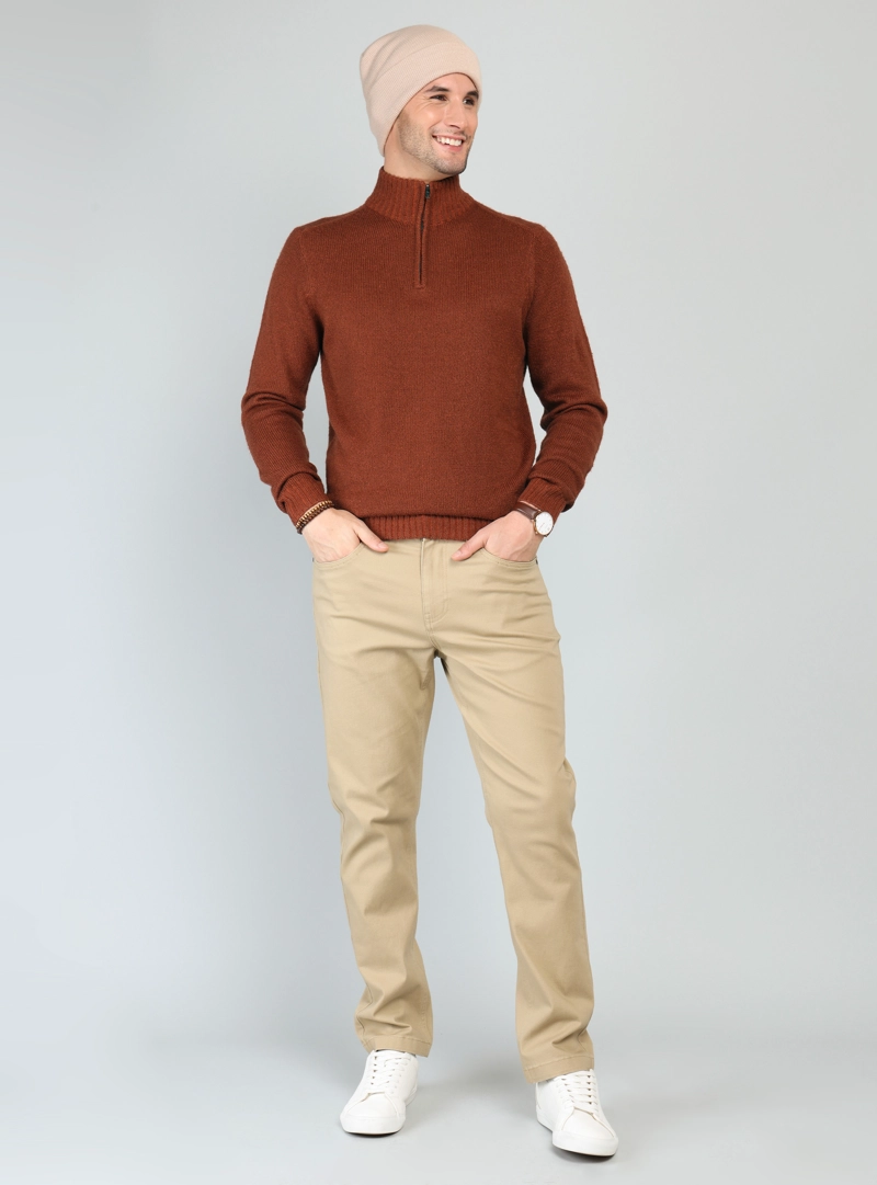SWEATER CUELLO ALTO REGULAR FIT TERRACOTA ARROW - 4