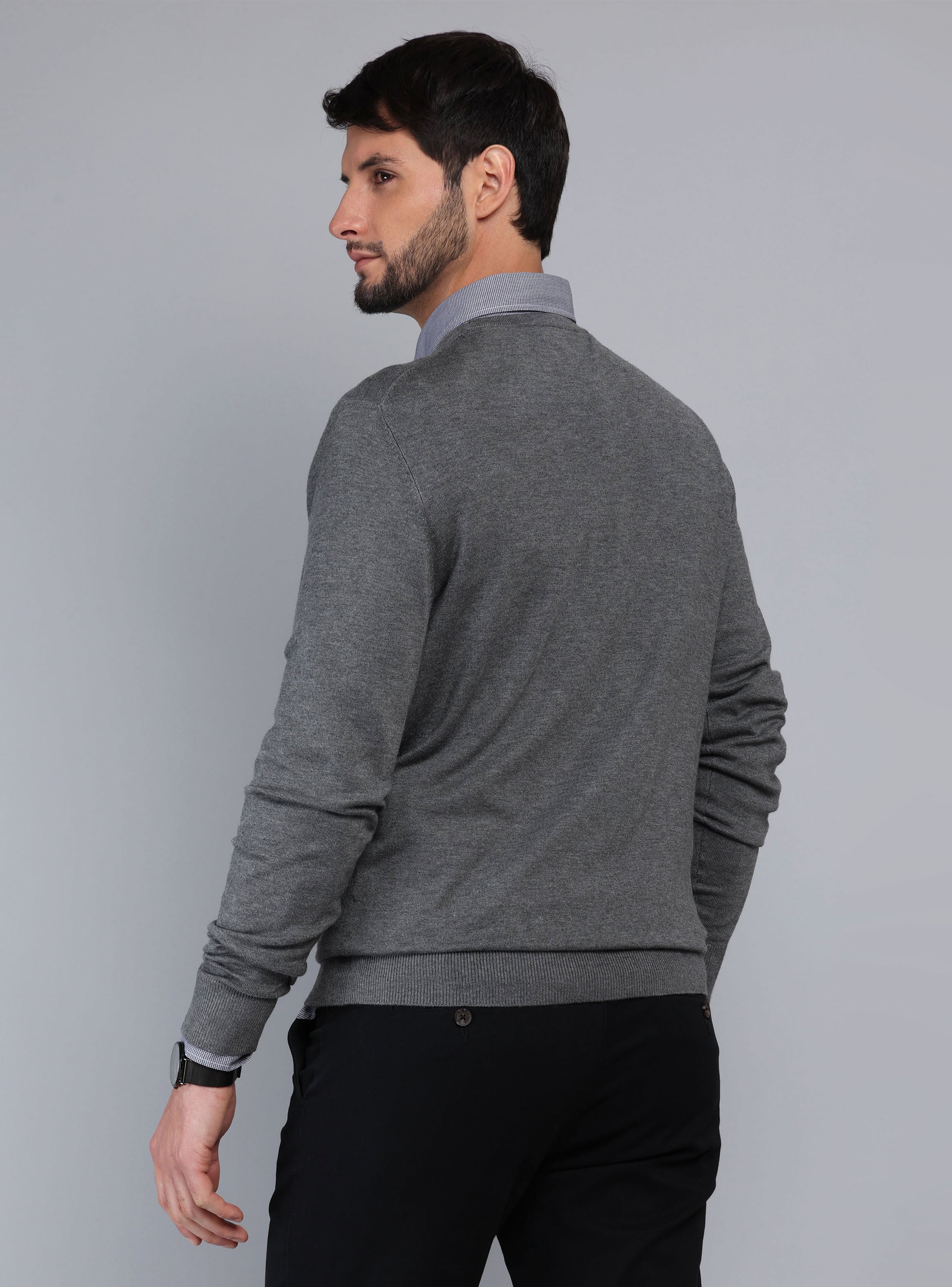 SWEATER CUELLO REDONDO REGULAR FIT GRIS ARROW - 2