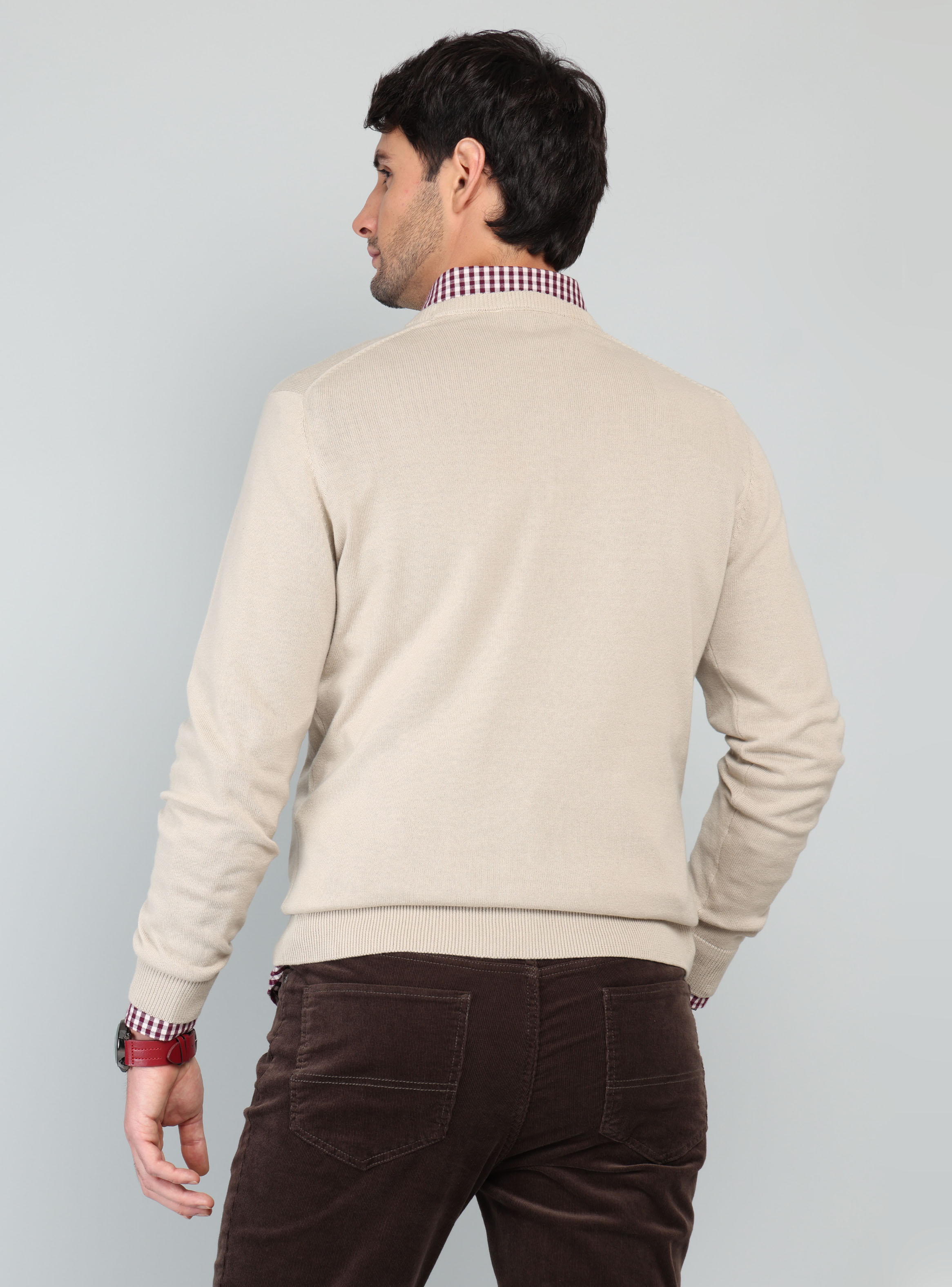 SWEATER CUELLO REDONDO REGULAR FIT BEIGE ARROW - 2