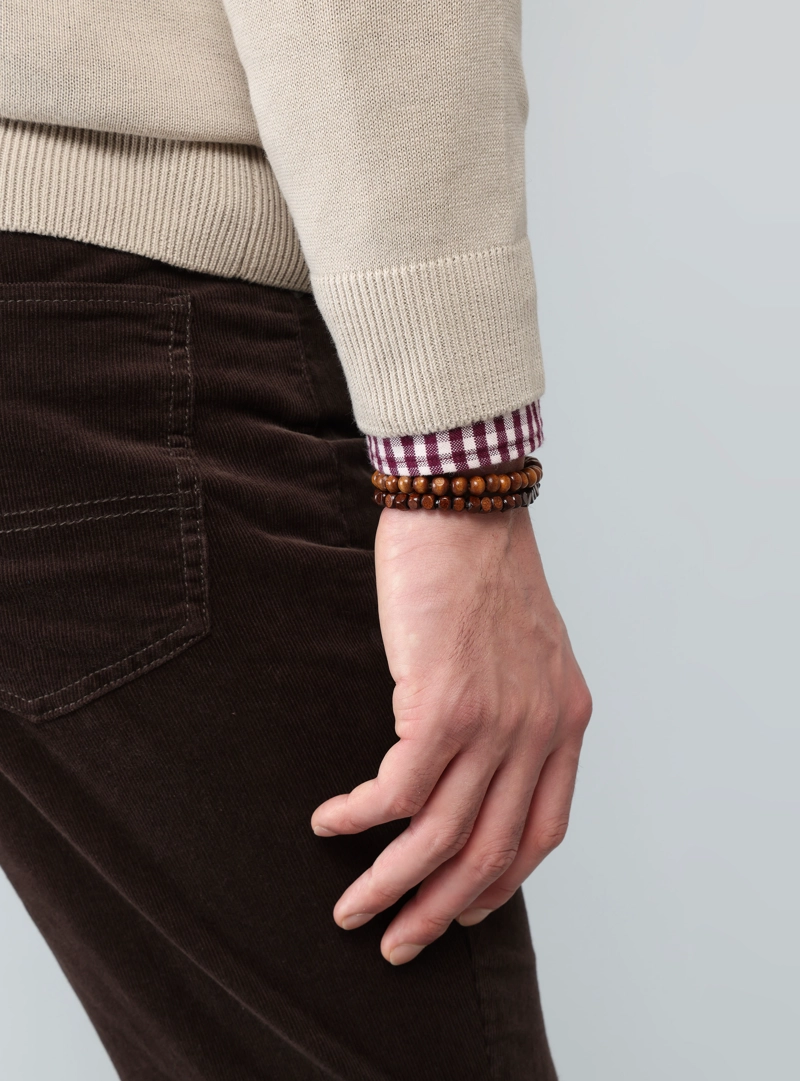 SWEATER CUELLO REDONDO REGULAR FIT BEIGE ARROW - 5
