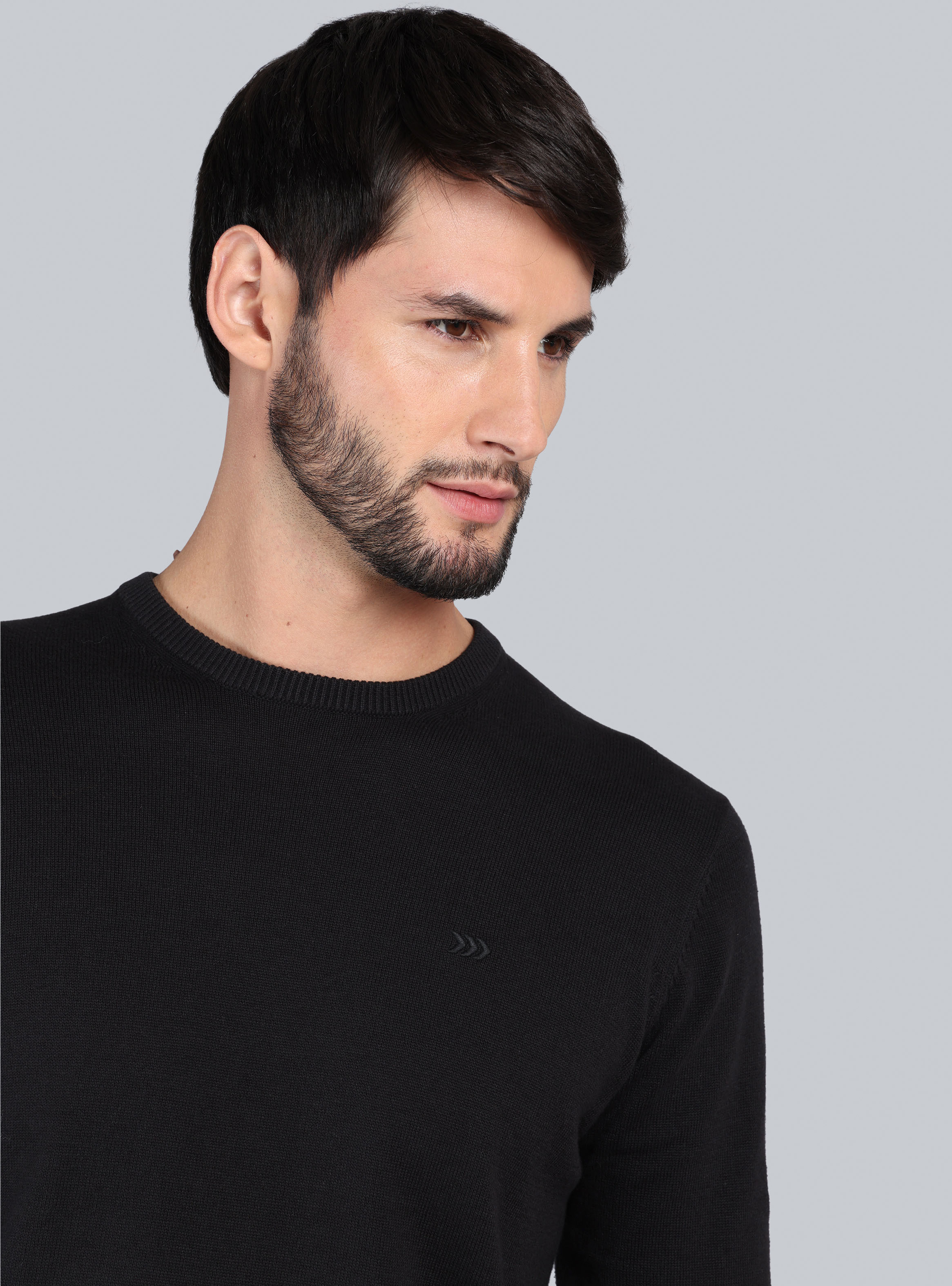 SWEATER CUELLO REDONDO REGULAR FIT NEGRO ARROW - 3