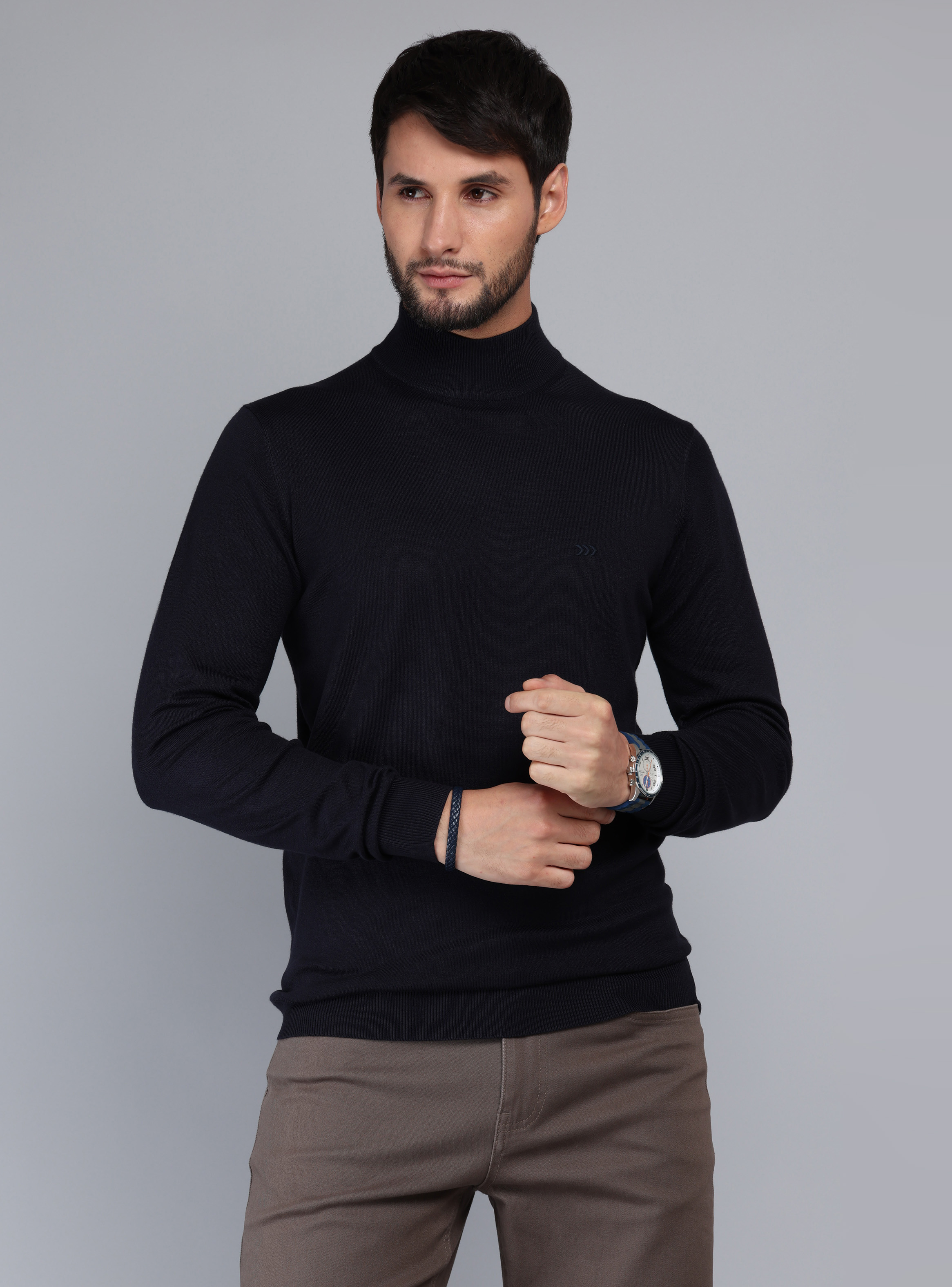 SWEATER CUELLO ALTO REGULAR FIT AZUL MARINO ARROW - 1