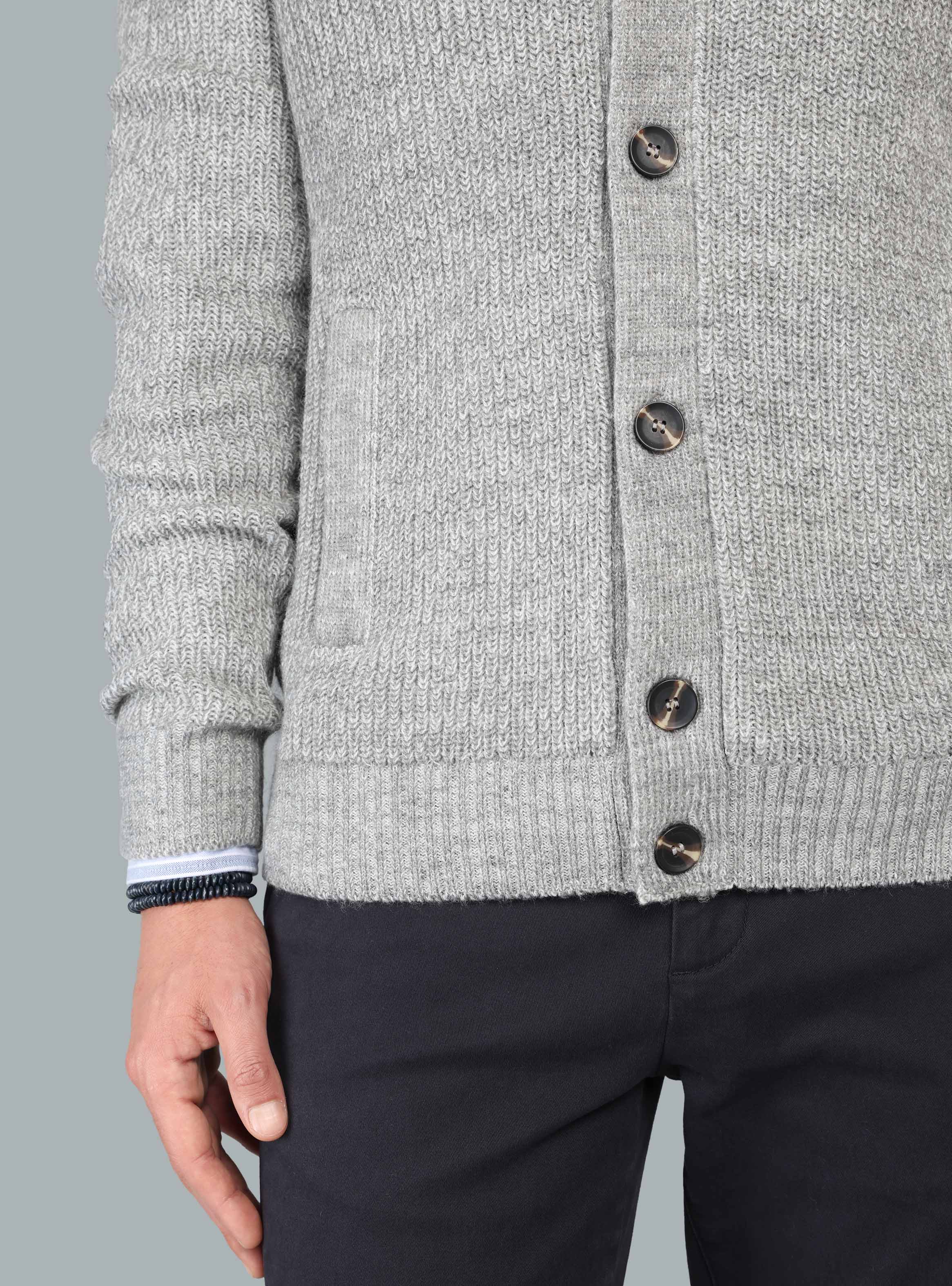 CARDIGAN CUELLO ALTO REGULAR FIT GRIS ARROW - 5