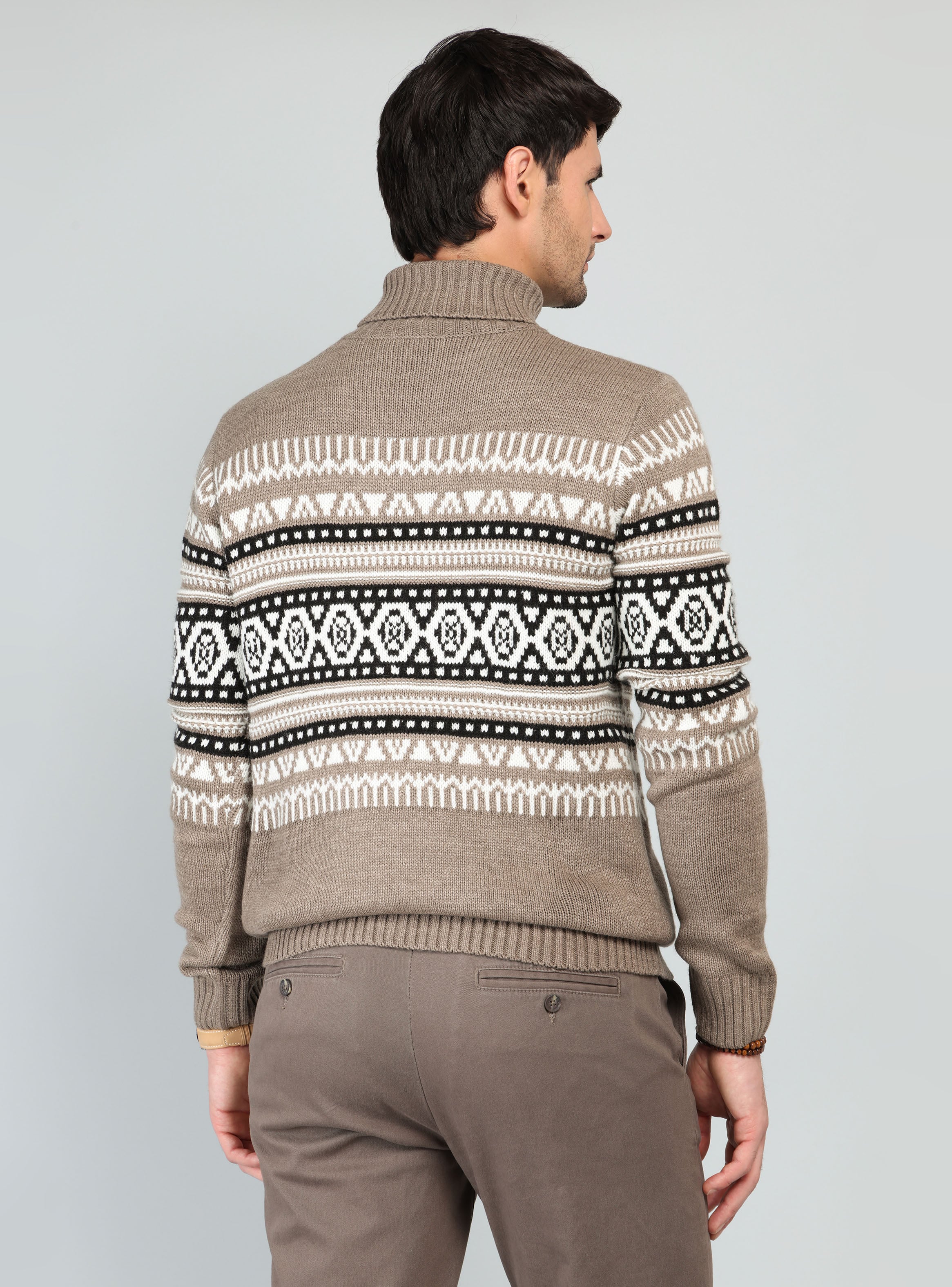 SWEATER CUELLO ALTO REGULAR FIT BEIGE ARROW - 2