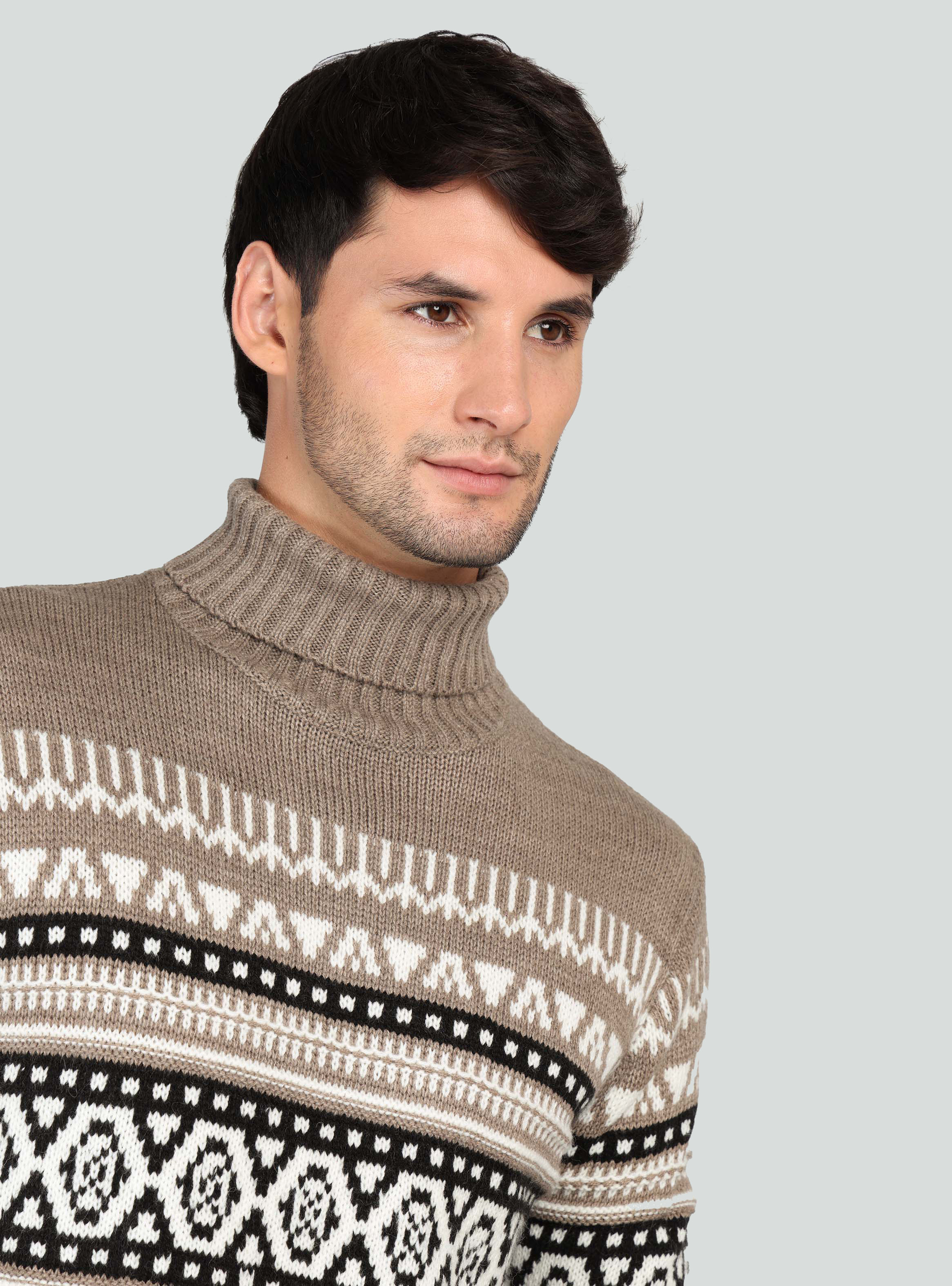 SWEATER CUELLO ALTO REGULAR FIT BEIGE ARROW - 3