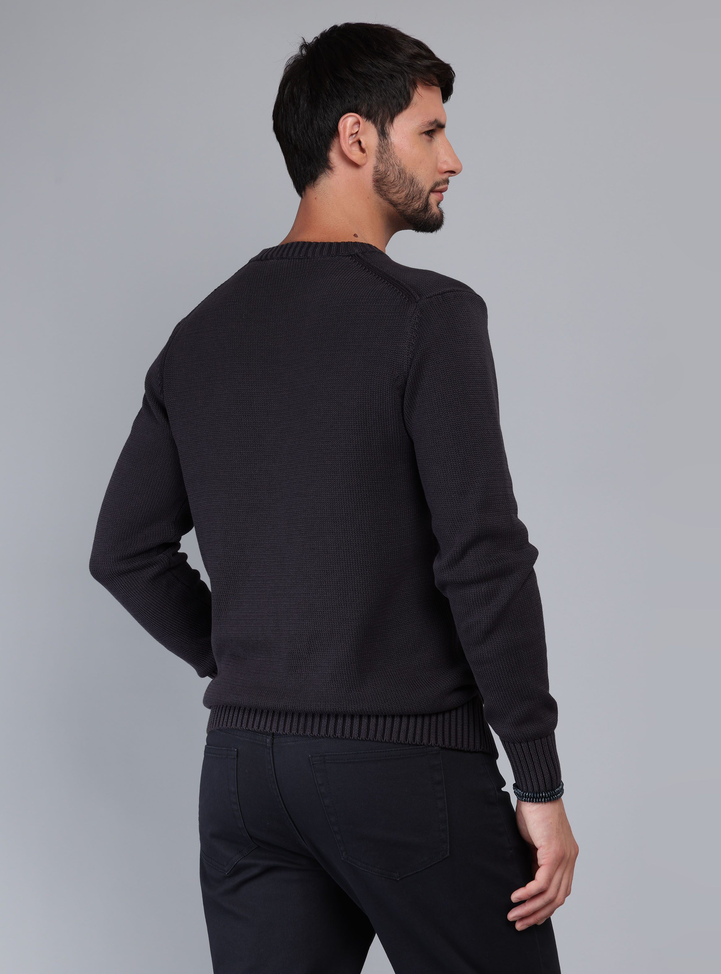 SWEATER STONE WASH REGULAR FIT NEGRO ARROW - 2