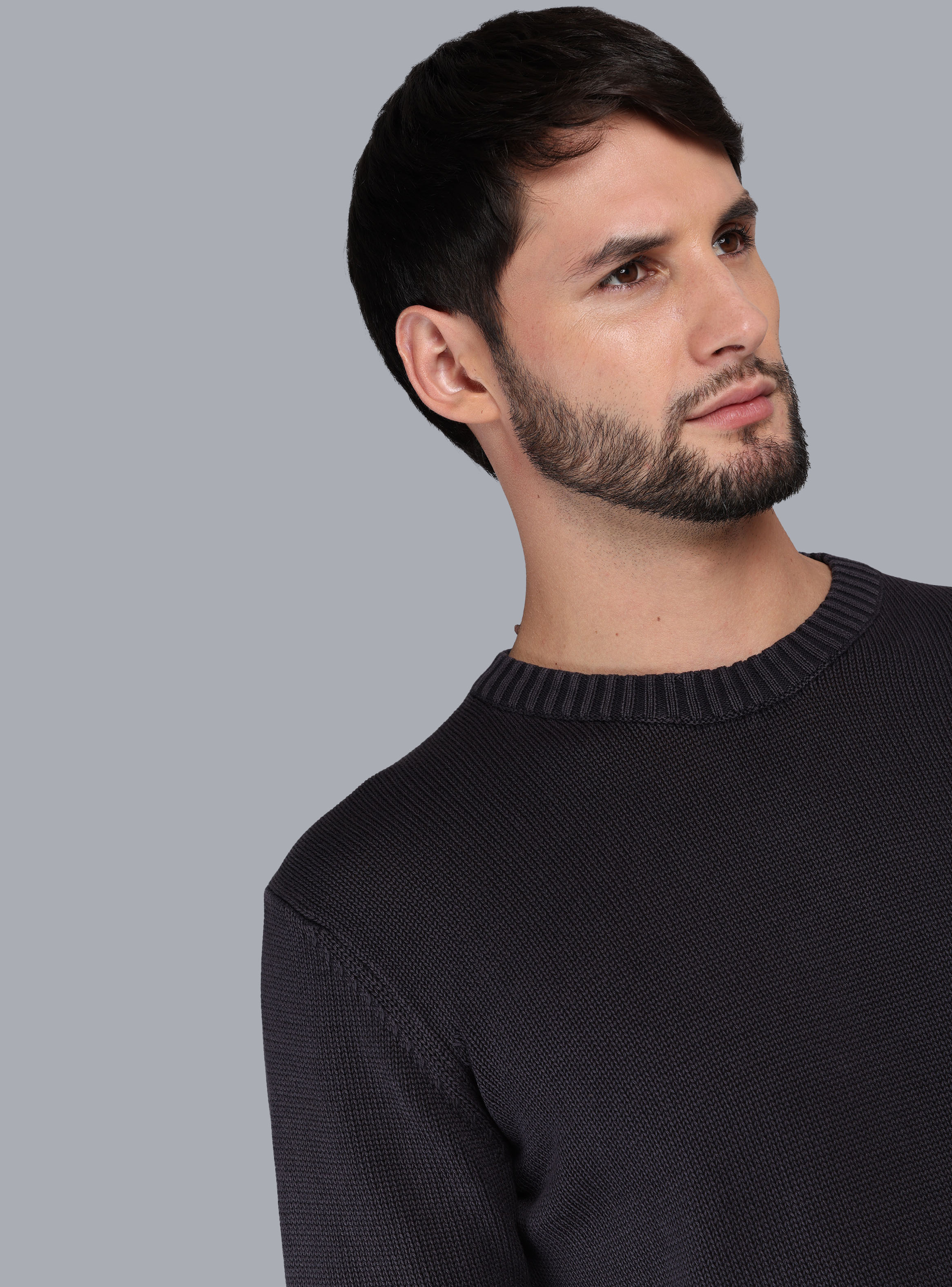 SWEATER STONE WASH REGULAR FIT NEGRO ARROW - 3