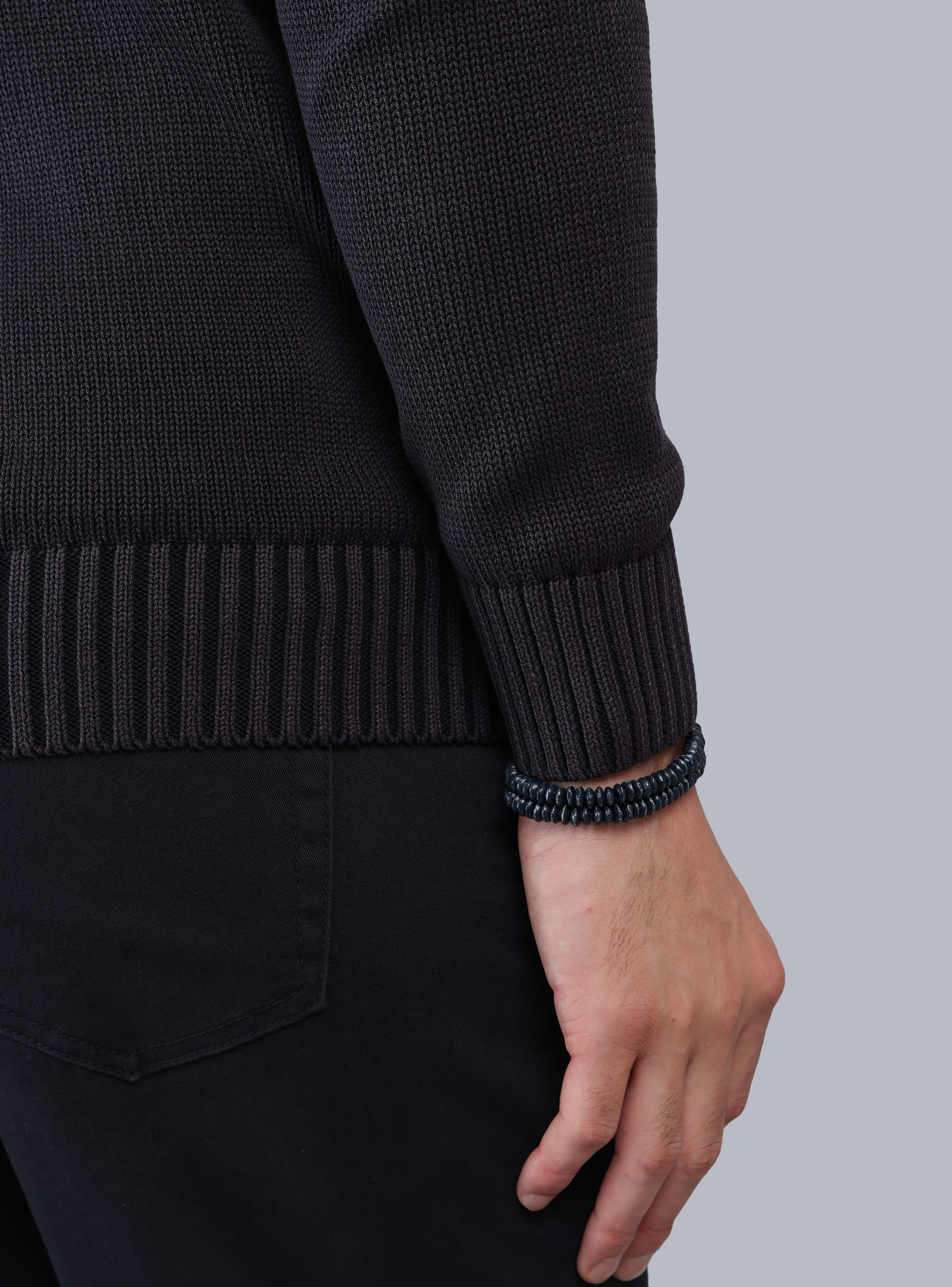 SWEATER STONE WASH REGULAR FIT NEGRO ARROW - 5