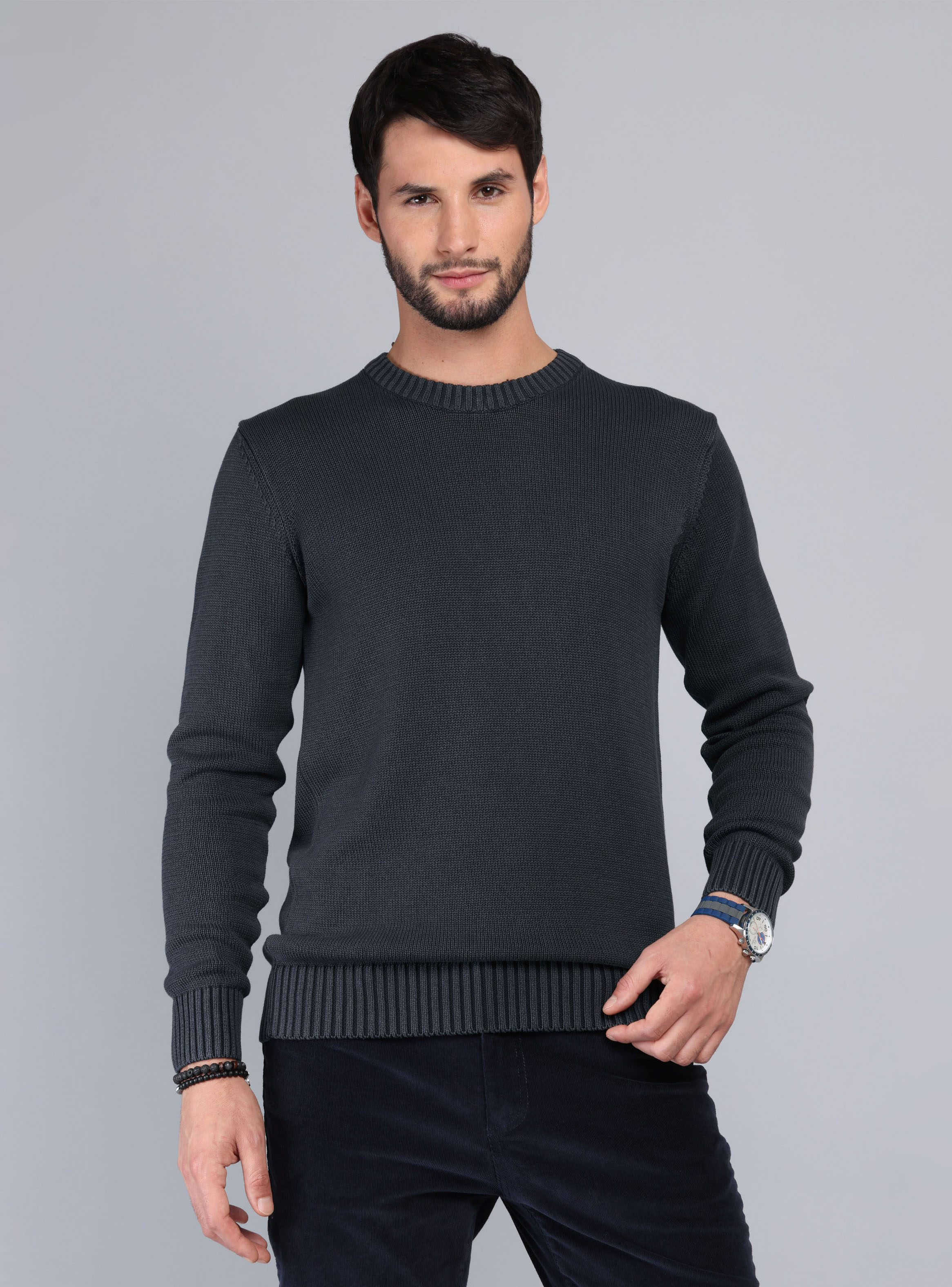 SWEATER STONE WASH REGULAR FIT AZUL ARROW - 1