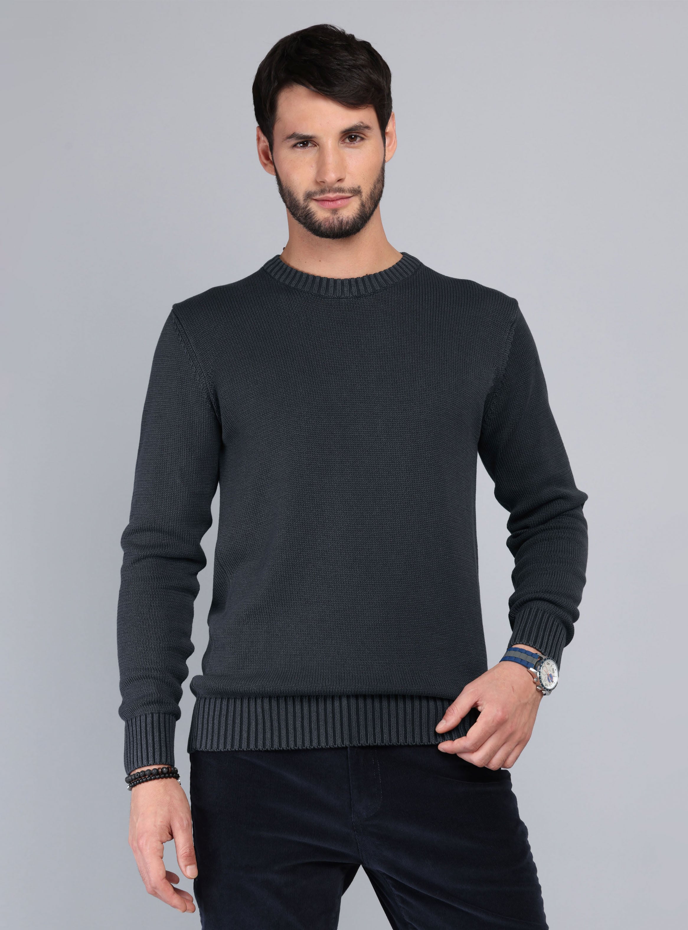 SWEATER STONE WASH REGULAR FIT AZUL ARROW - 1