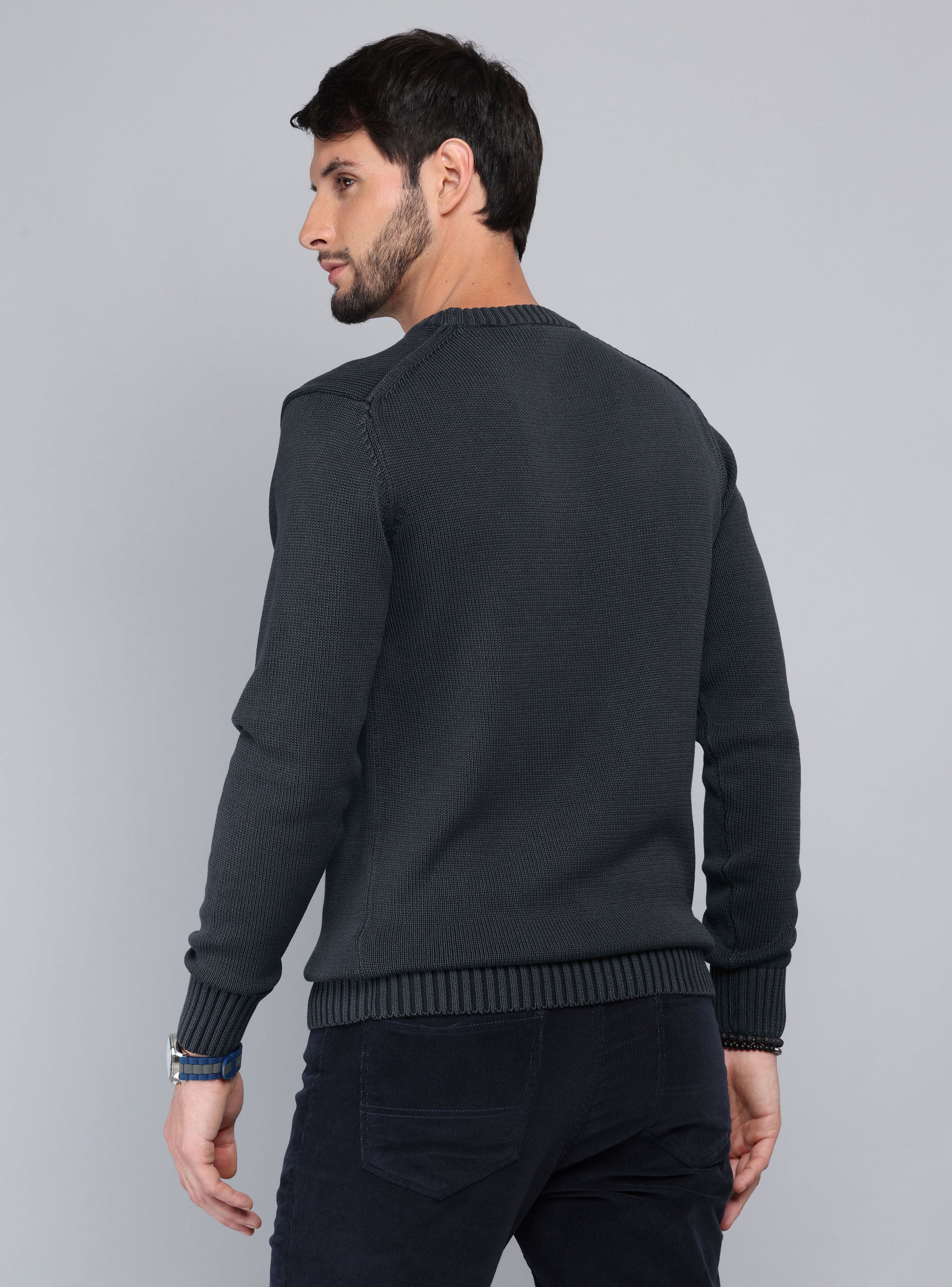 SWEATER STONE WASH REGULAR FIT AZUL ARROW - 2