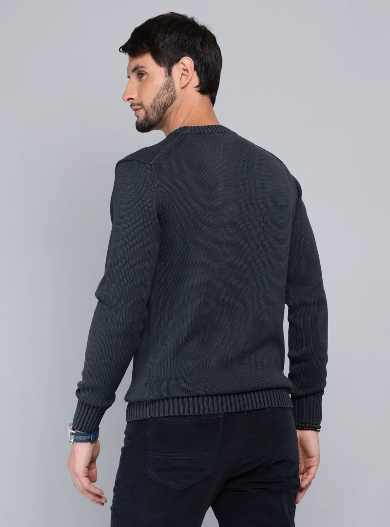 SWEATER STONE WASH REGULAR FIT AZUL ARROW - 2