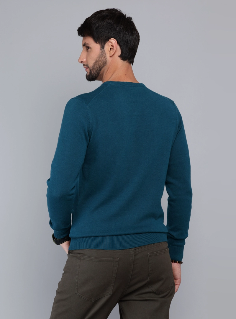 SWEATER CUELLO REDONDO REGULAR FIT PETROLEO ARROW - 2