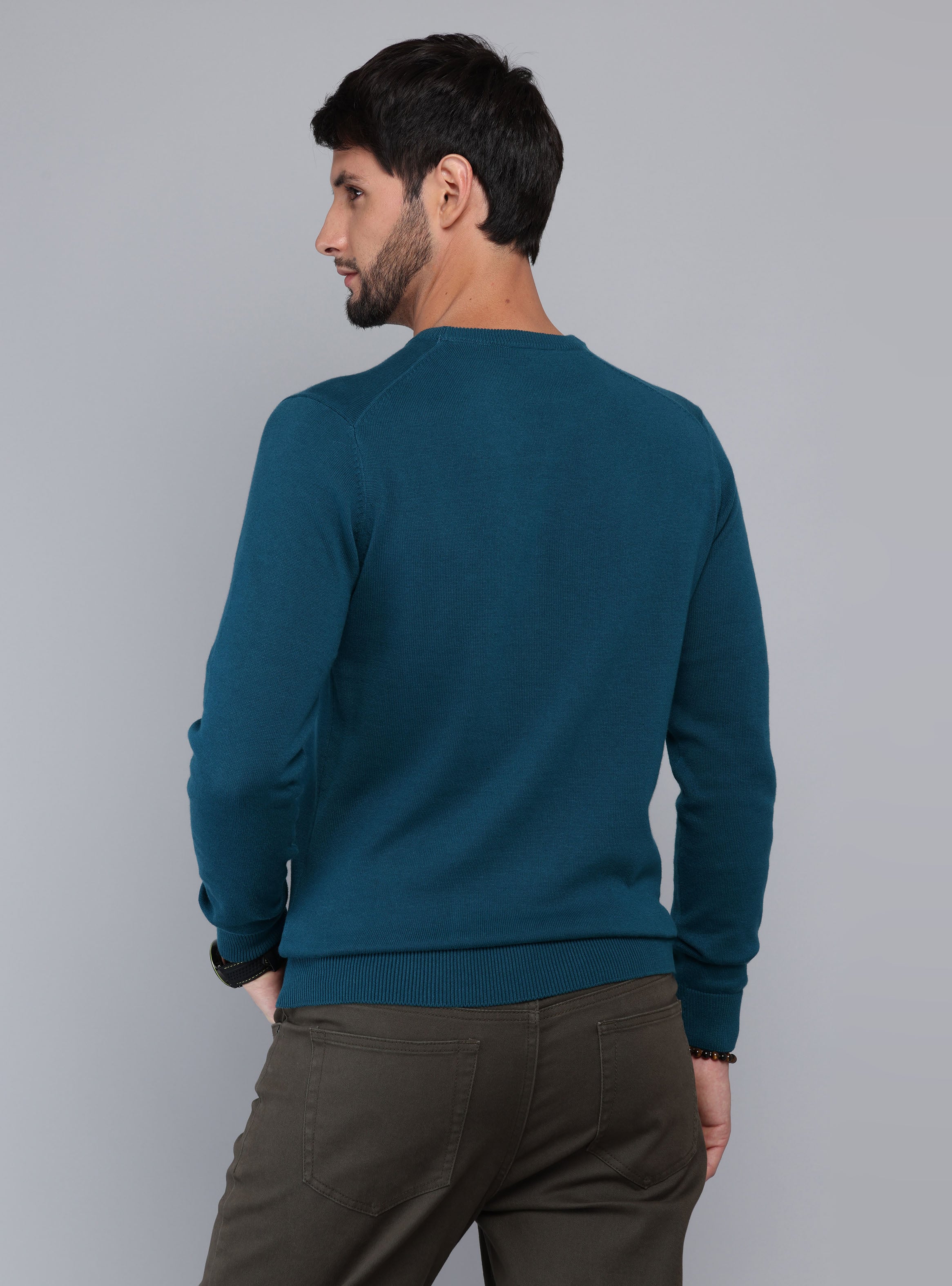 SWEATER CUELLO REDONDO REGULAR FIT PETROLEO ARROW - 2