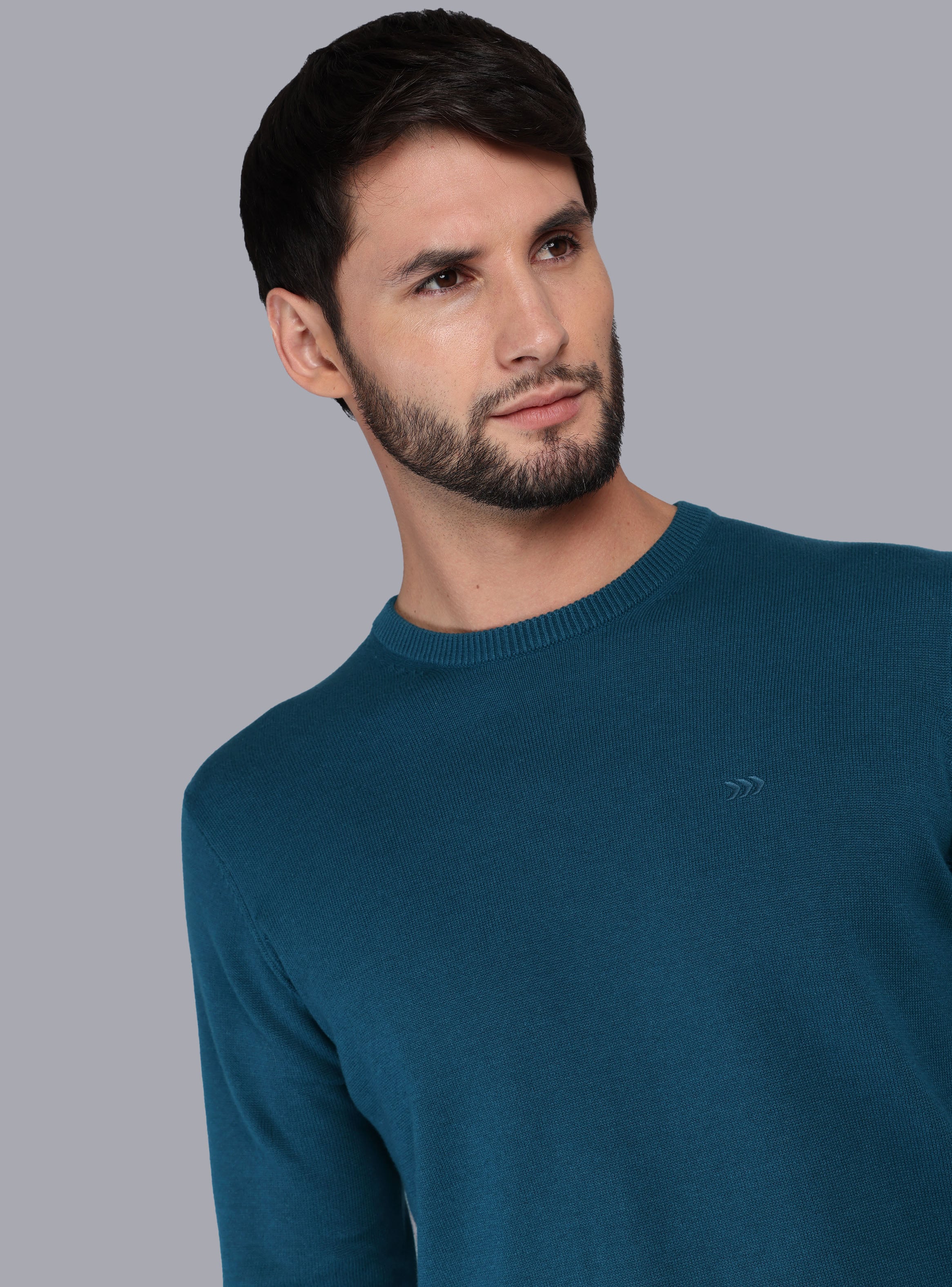 SWEATER CUELLO REDONDO REGULAR FIT PETROLEO ARROW - 3
