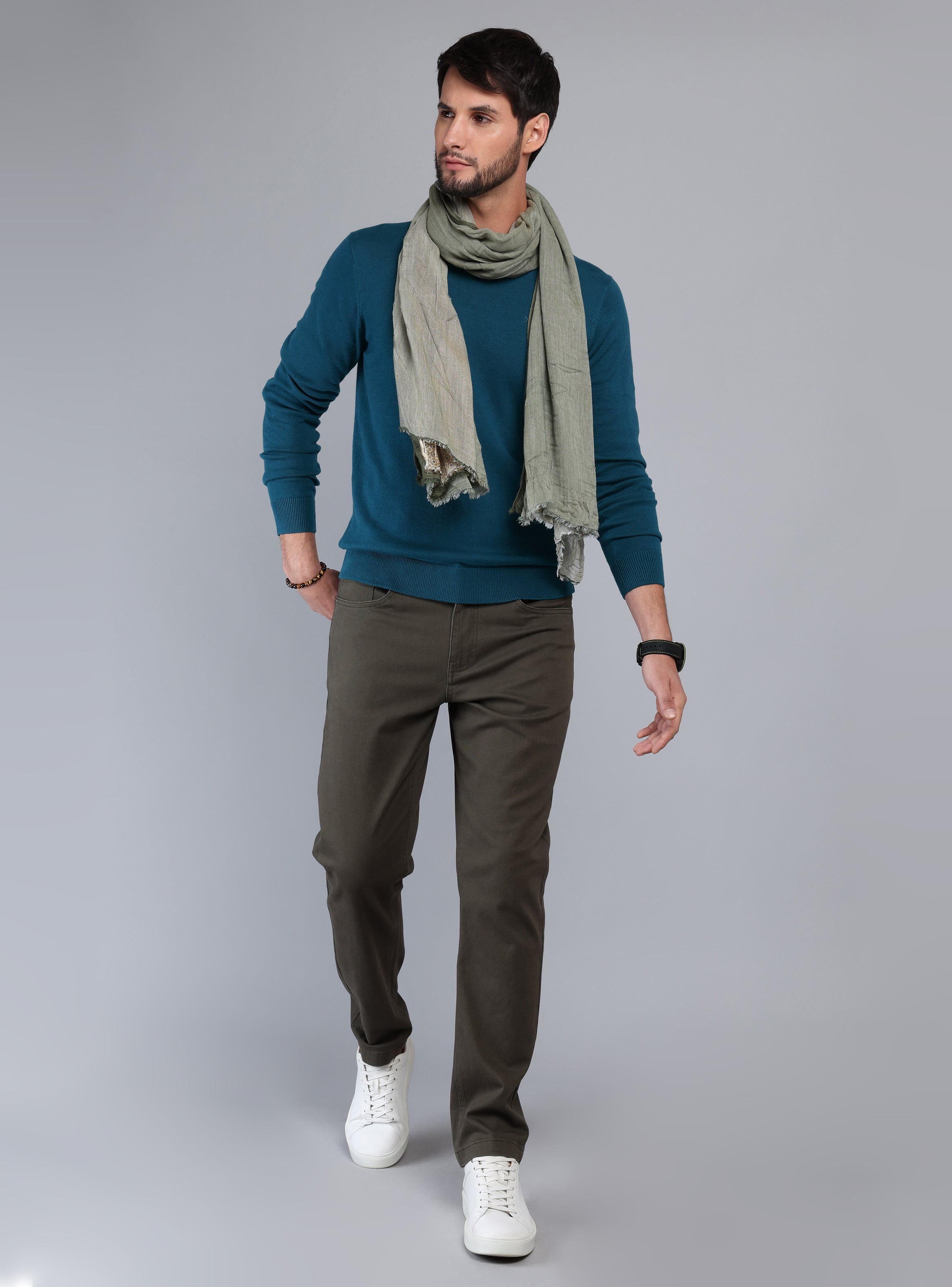 SWEATER CUELLO REDONDO REGULAR FIT PETROLEO ARROW - 4