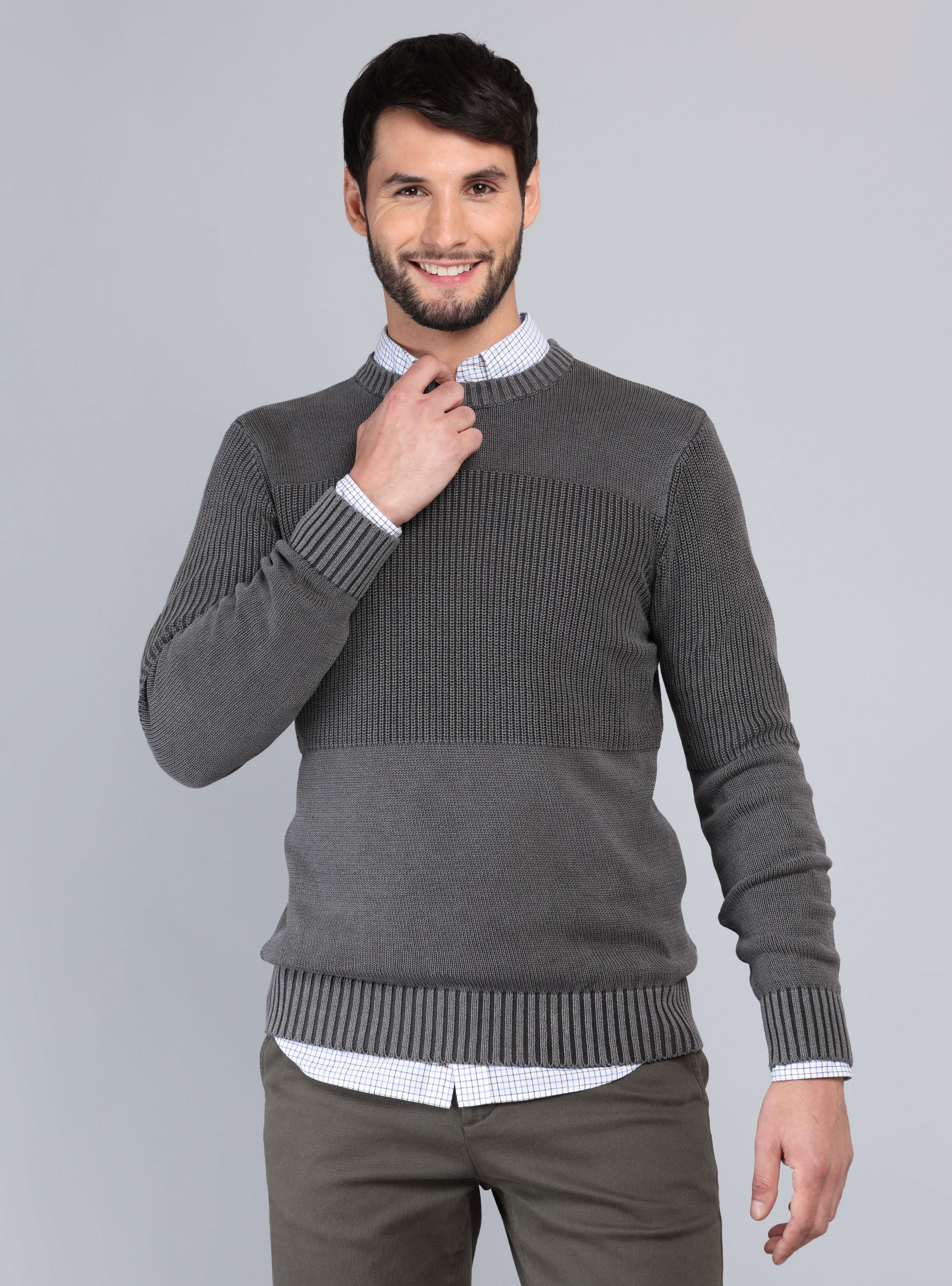 SWEATER STONE WASH REGULAR FIT GRIS ARROW - 1