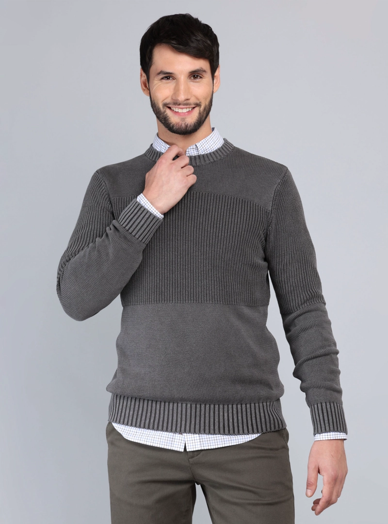 SWEATER STONE WASH REGULAR FIT GRIS ARROW - 1