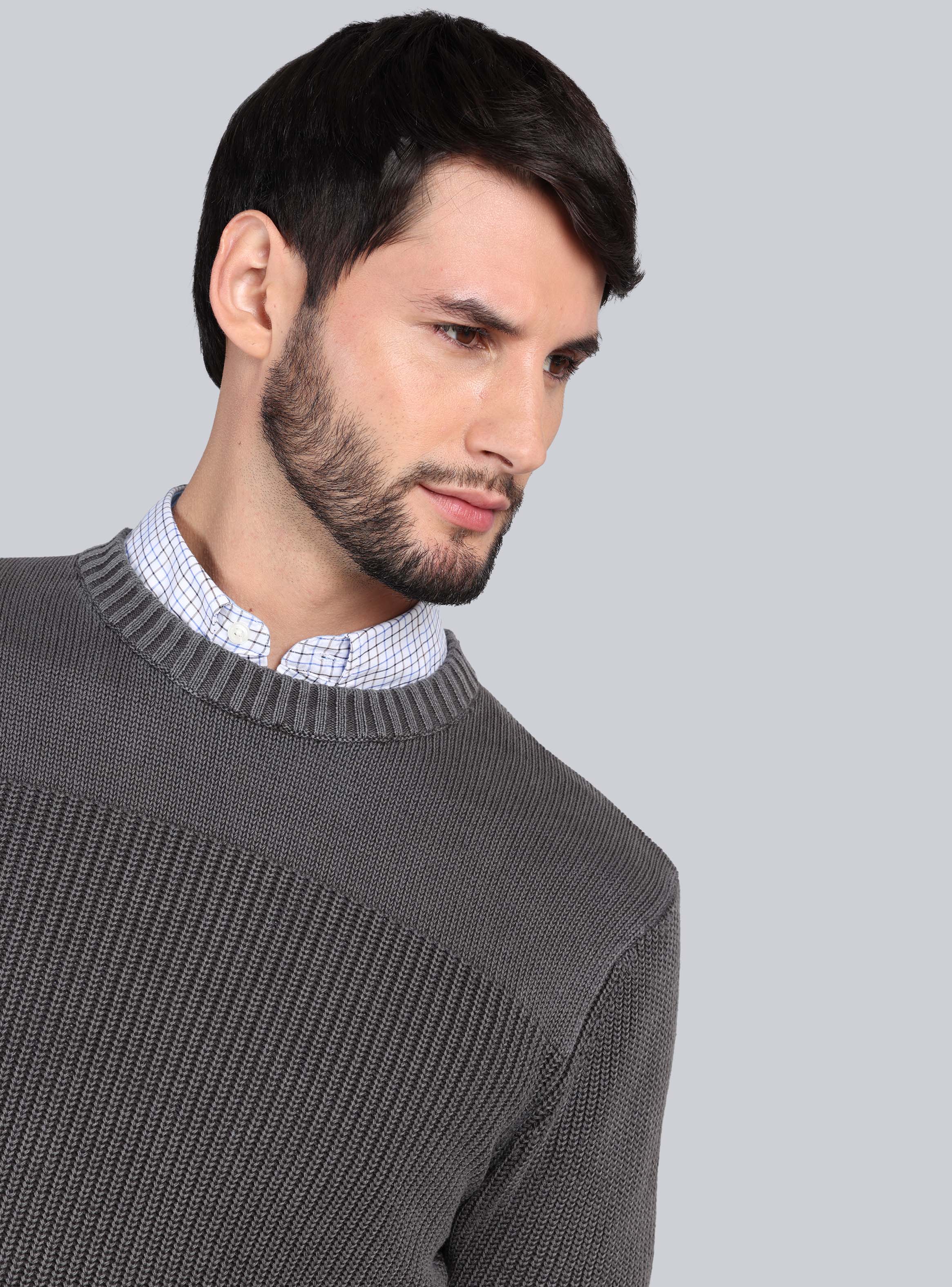 SWEATER STONE WASH REGULAR FIT GRIS ARROW - 3