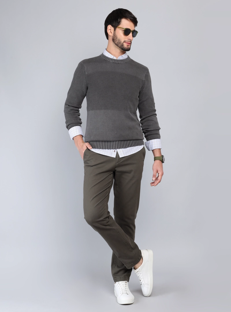 SWEATER STONE WASH REGULAR FIT GRIS ARROW - 4