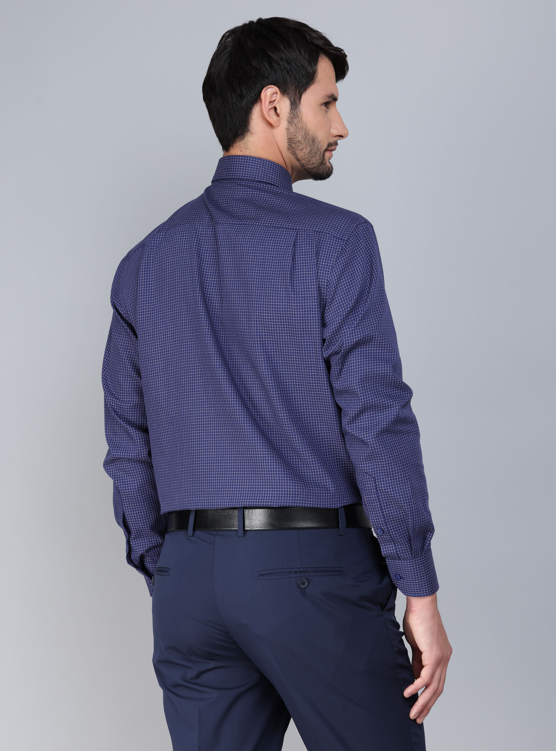 CAMISA FORMAL A CUADROS TAILORED FIT AZUL ARROW - 3