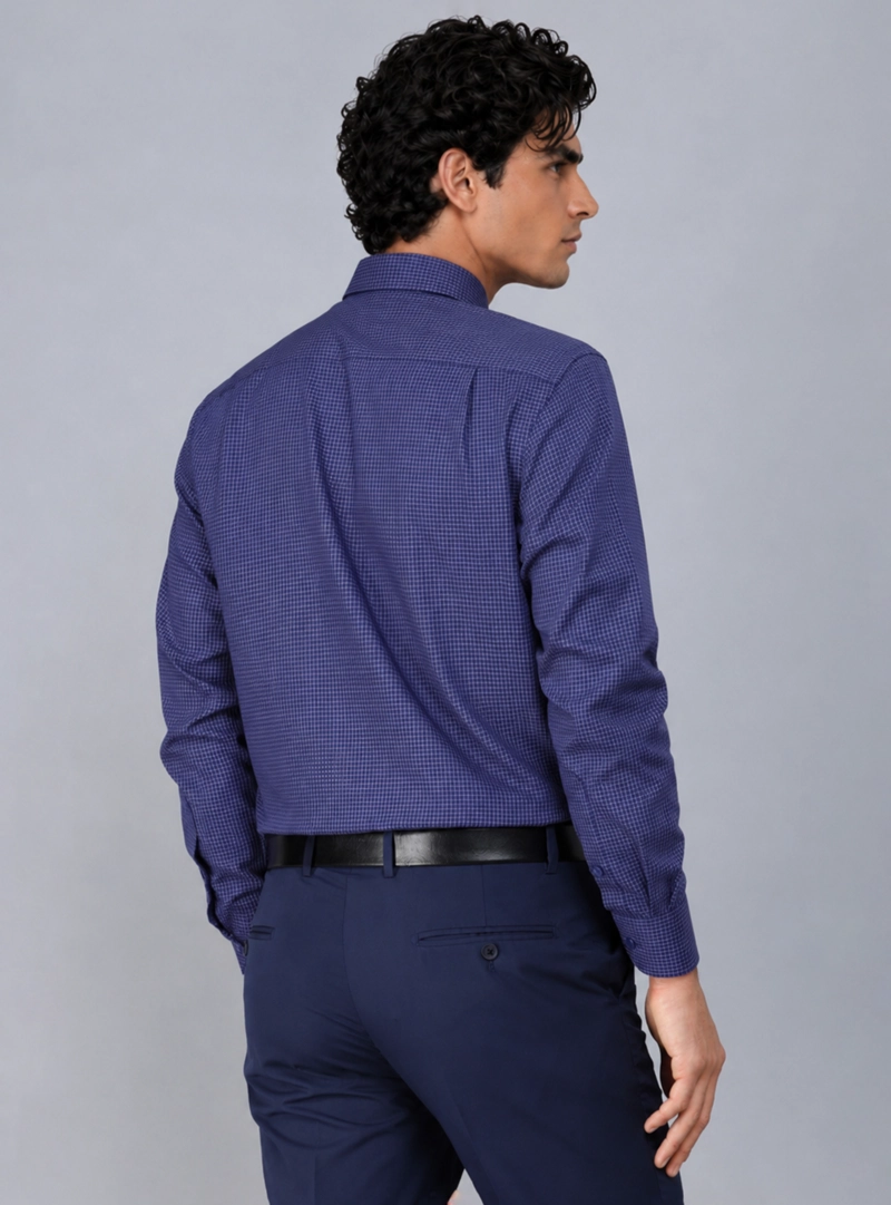 CAMISA FORMAL A CUADROS TAILORED FIT AZUL ARROW - 3