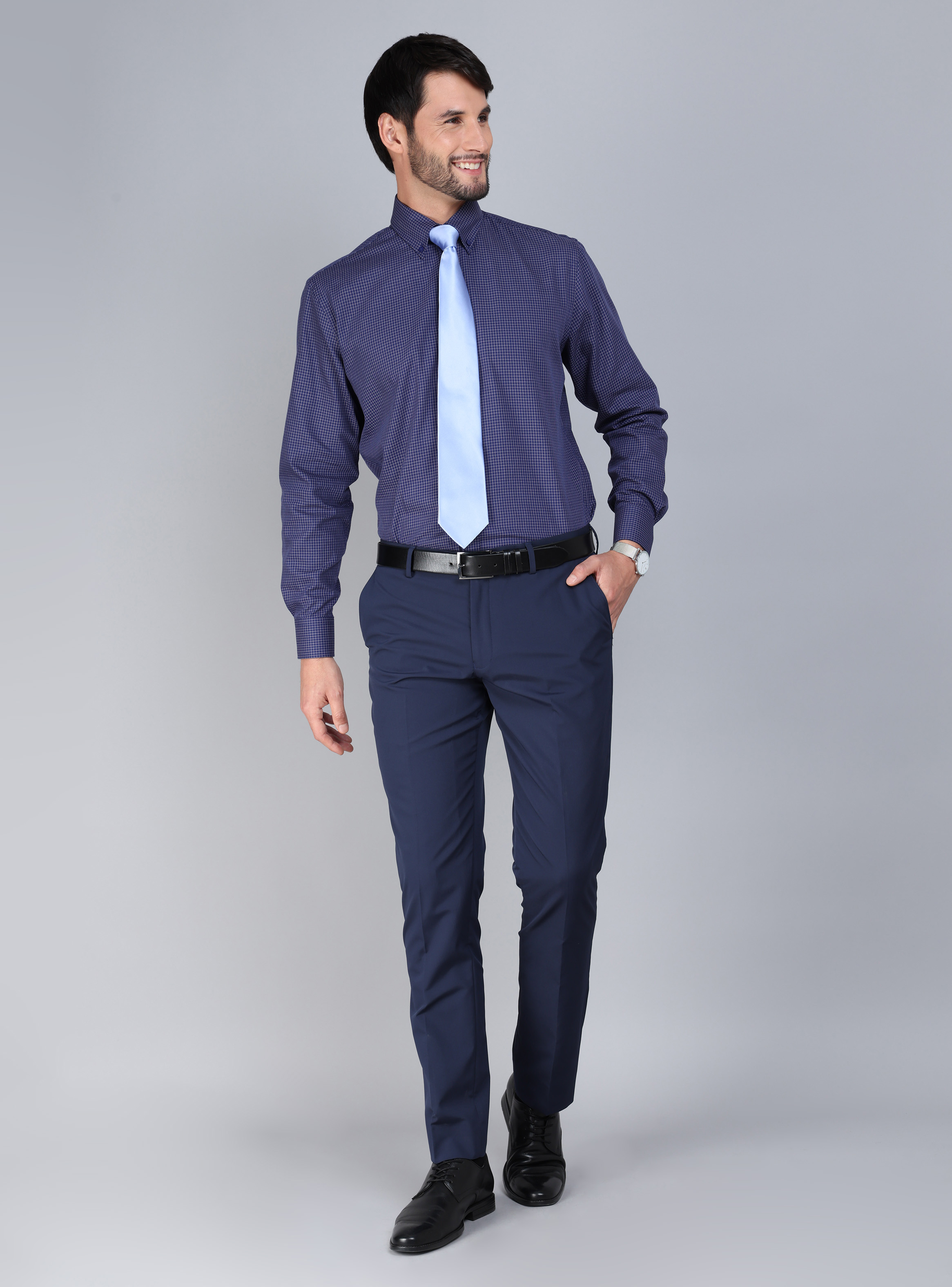 CAMISA FORMAL A CUADROS TAILORED FIT AZUL ARROW - 5