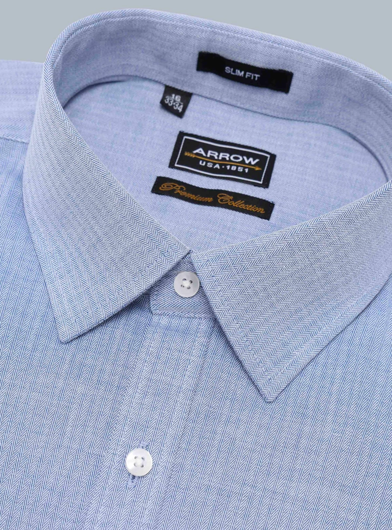 CAMISA FORMAL TEXTURADA SLIM FIT AZUL ARROW - 2
