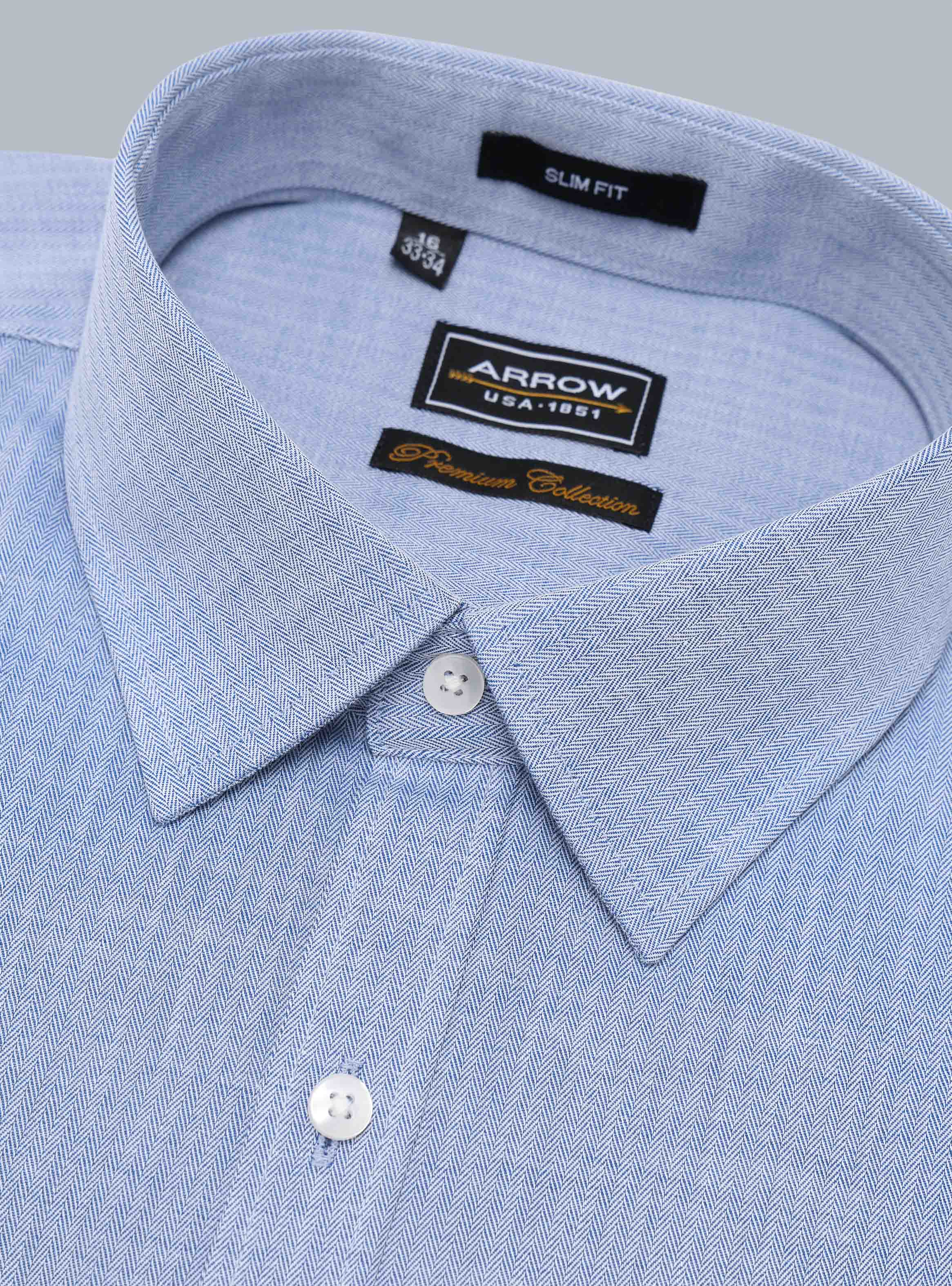 CAMISA FORMAL TEXTURADA SLIM FIT AZUL ARROW - 2