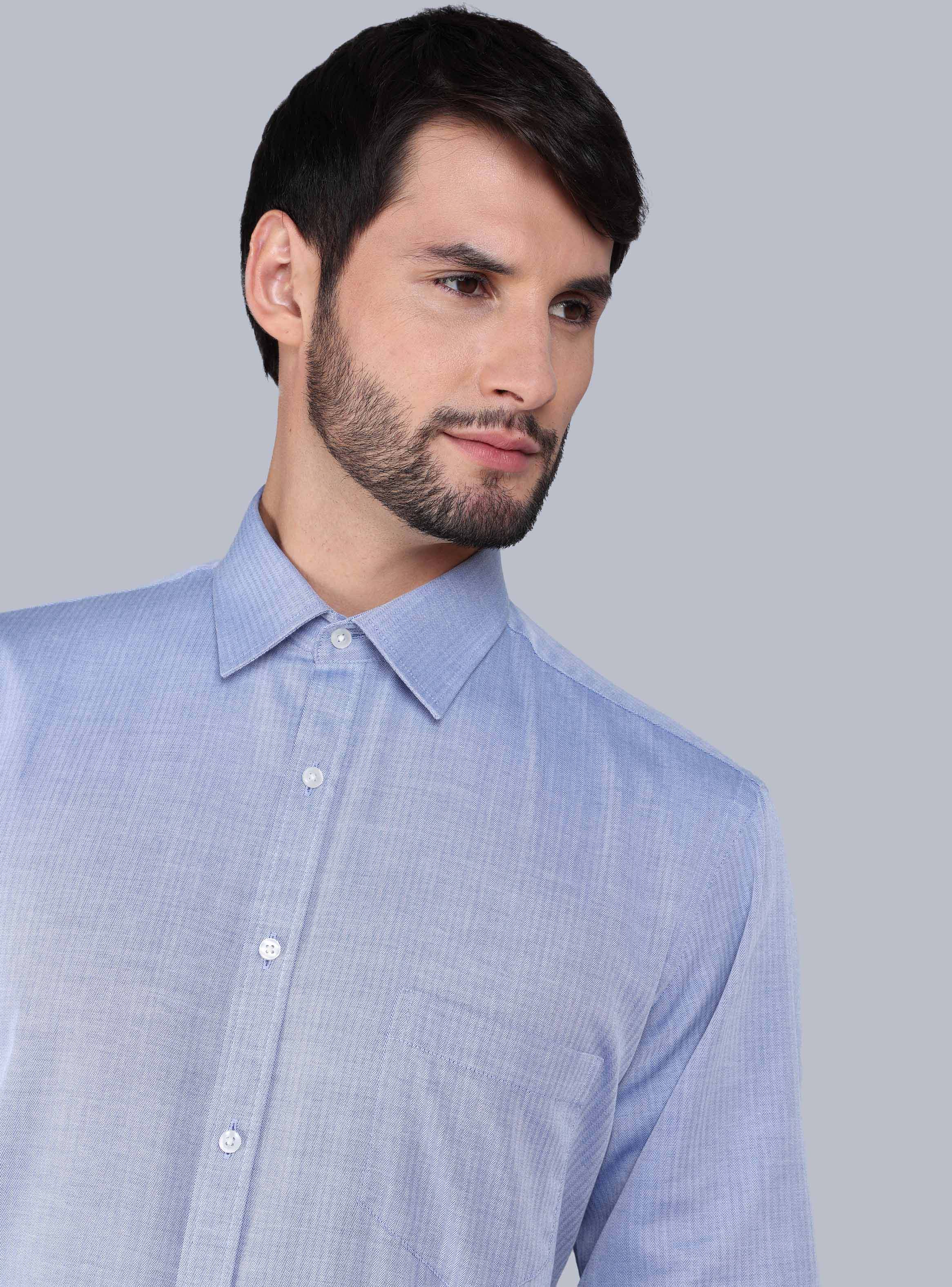 CAMISA FORMAL TEXTURADA SLIM FIT AZUL ARROW - 4