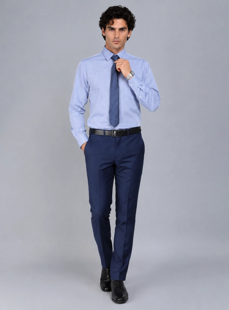 CAMISA FORMAL TEXTURADA SLIM FIT AZUL ARROW - 5