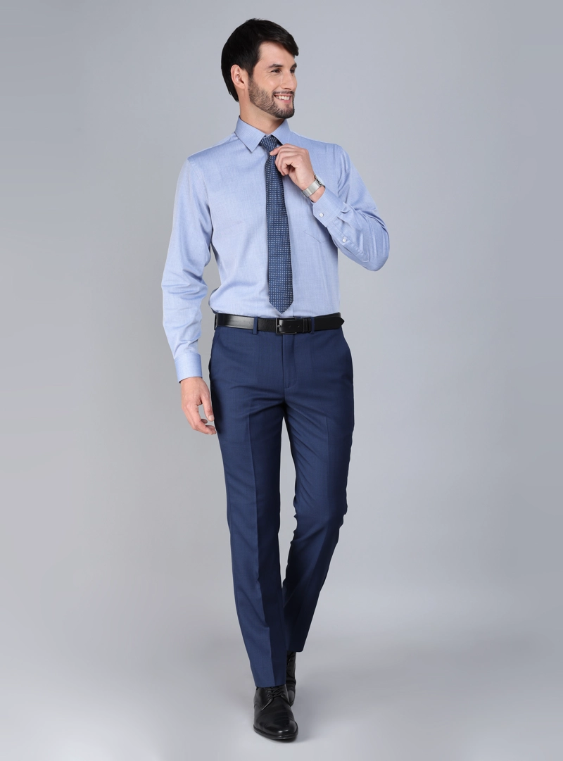 CAMISA FORMAL TEXTURADA SLIM FIT AZUL ARROW - 5