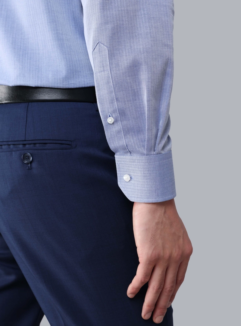 CAMISA FORMAL TEXTURADA SLIM FIT AZUL ARROW - 6