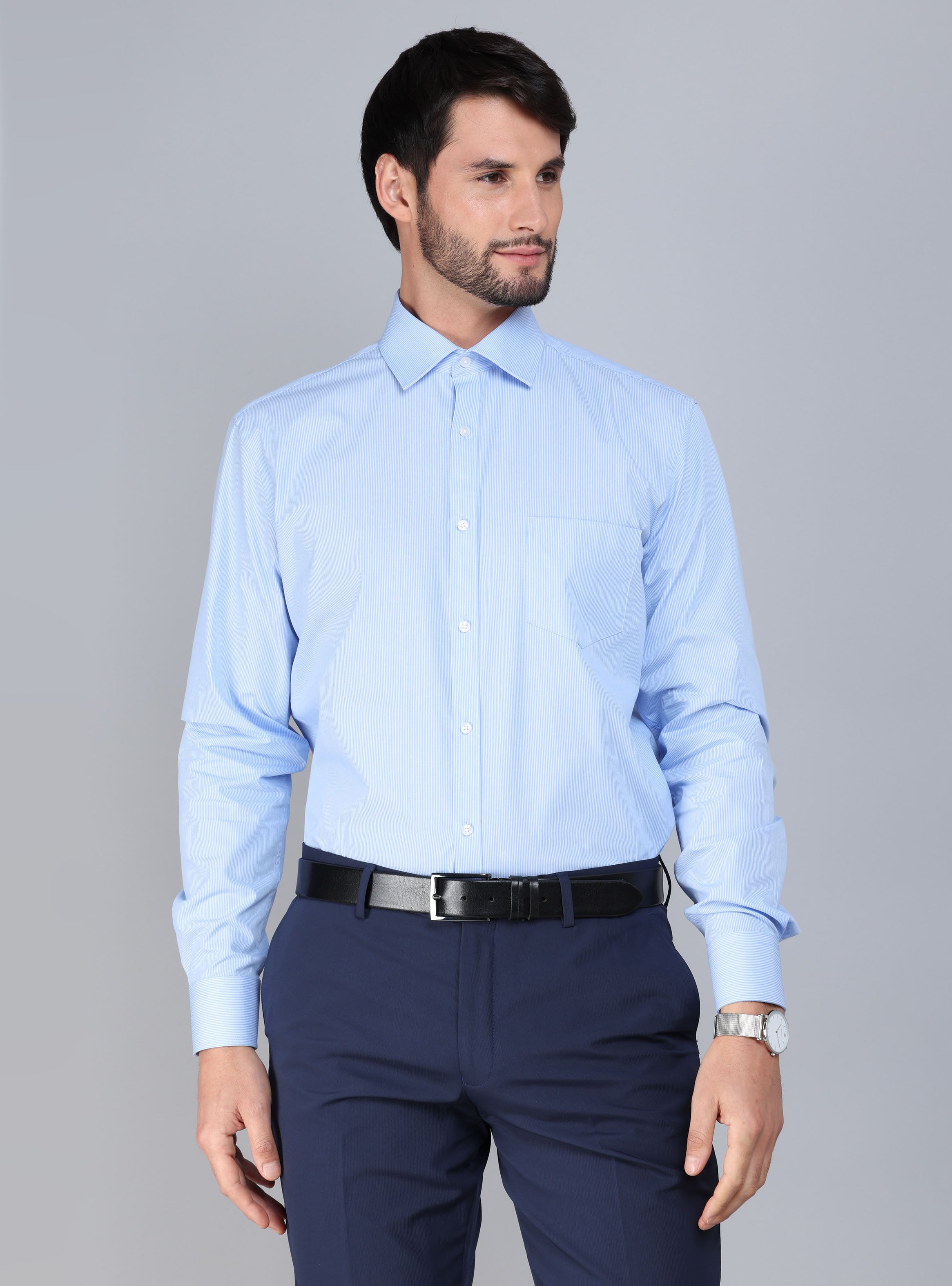 CAMISA FORMAL A RAYAS TAILORED FIT CELESTE ARROW - 1