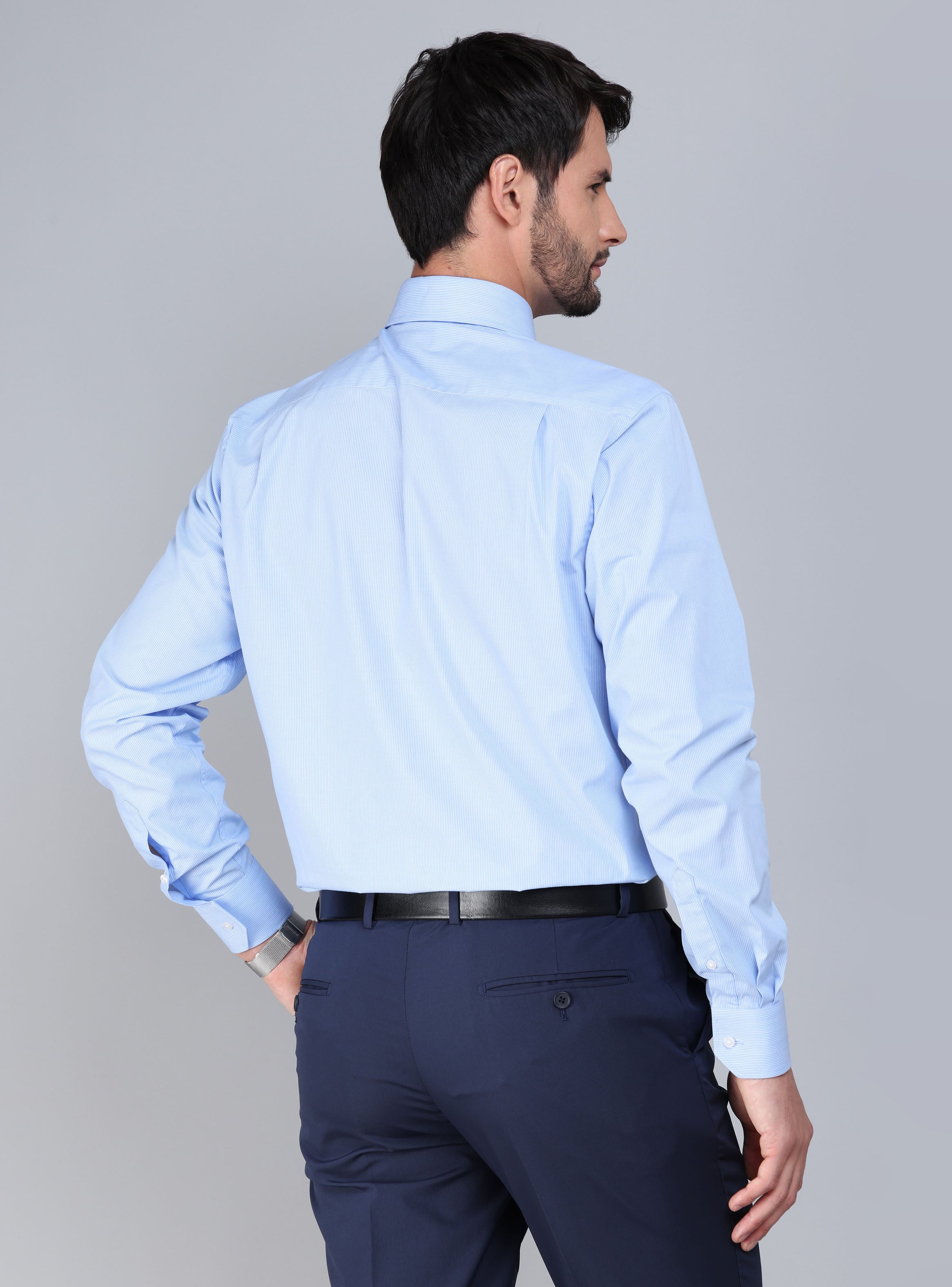 CAMISA FORMAL A RAYAS TAILORED FIT CELESTE ARROW - 3
