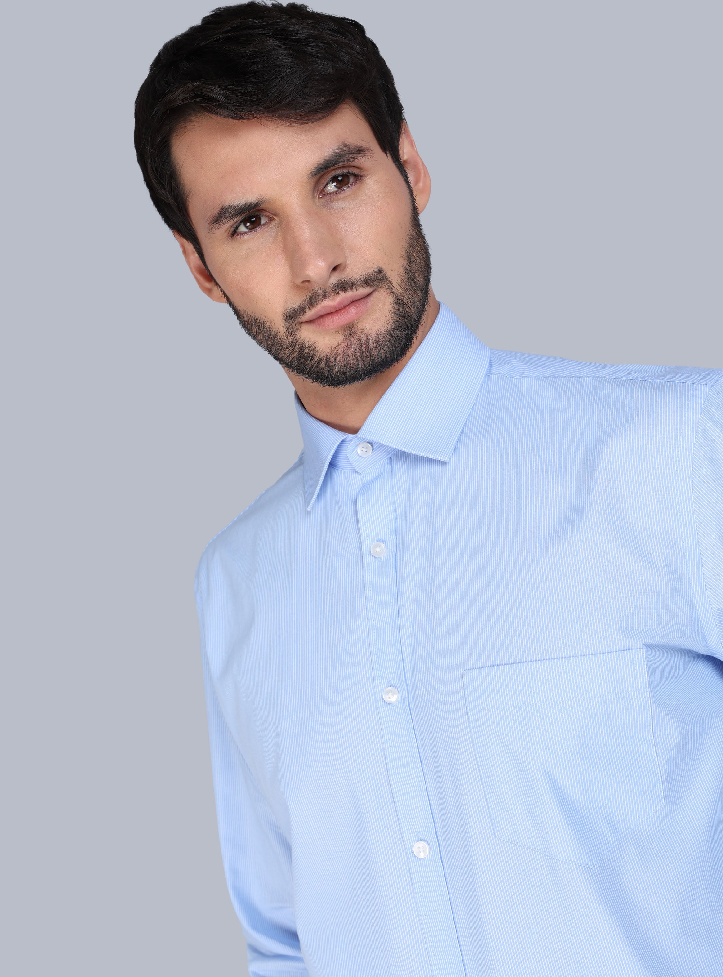 CAMISA FORMAL A RAYAS TAILORED FIT CELESTE ARROW - 4