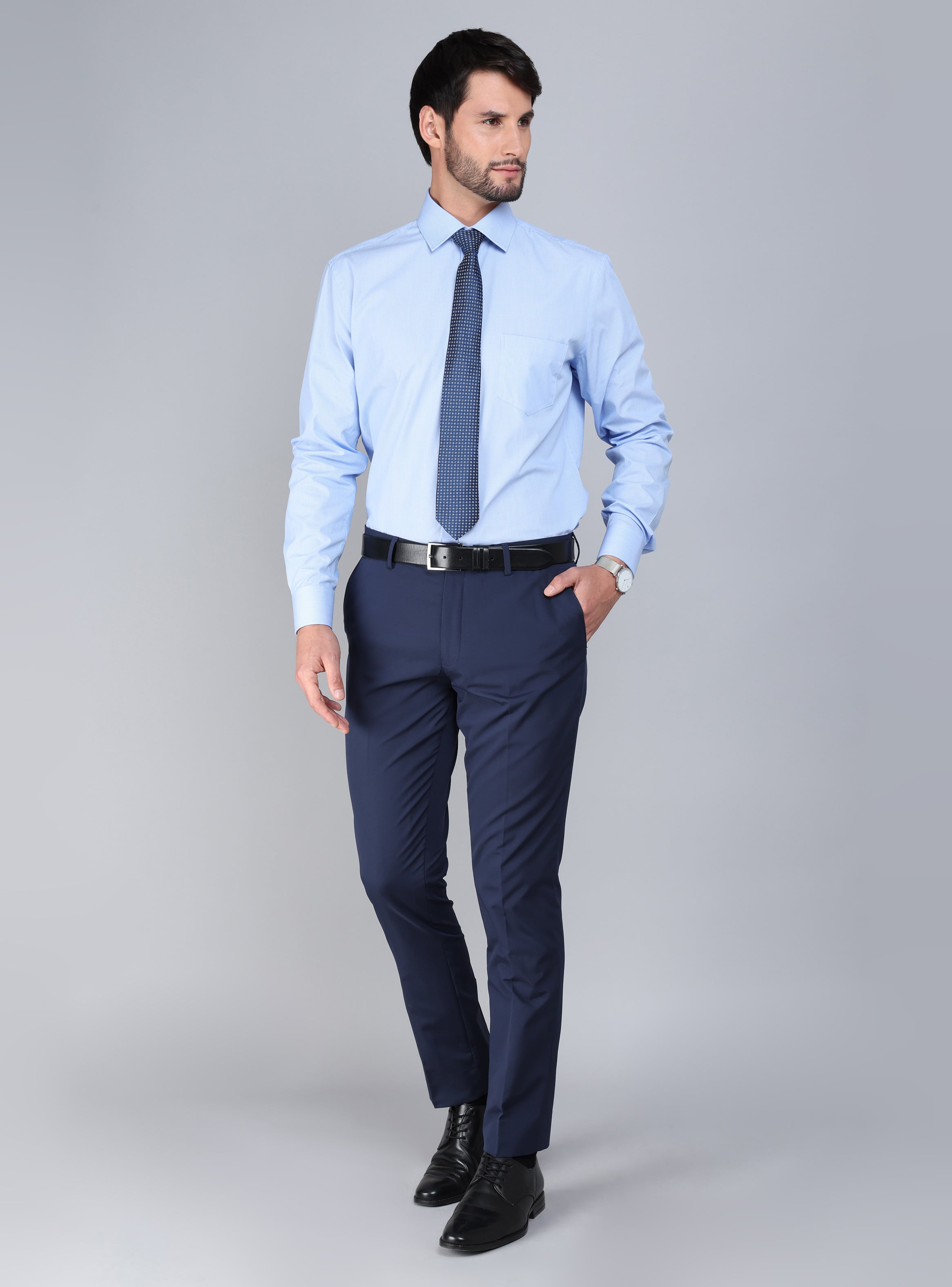 CAMISA FORMAL A RAYAS TAILORED FIT CELESTE ARROW - 5