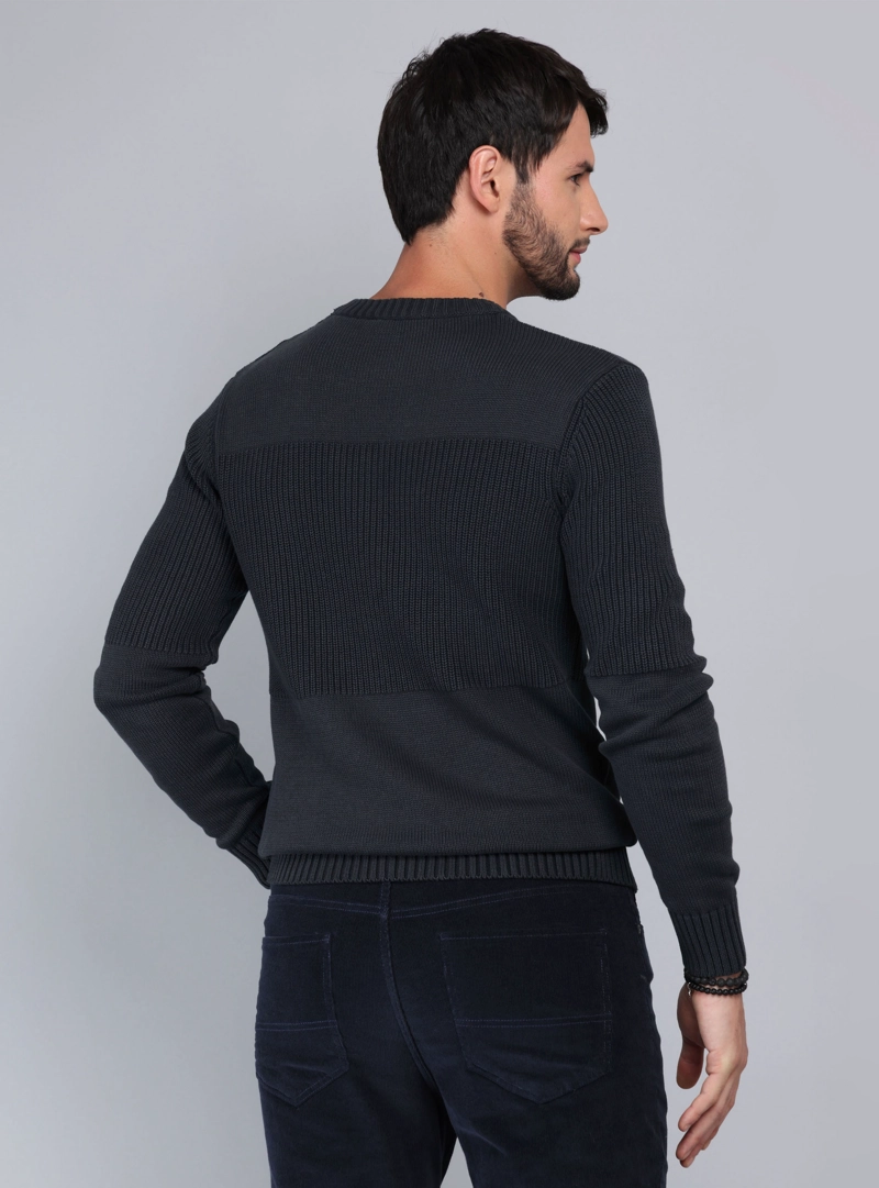 SWEATER STONE WASH REGULAR FIT AZUL OSCURO ARROW - 2