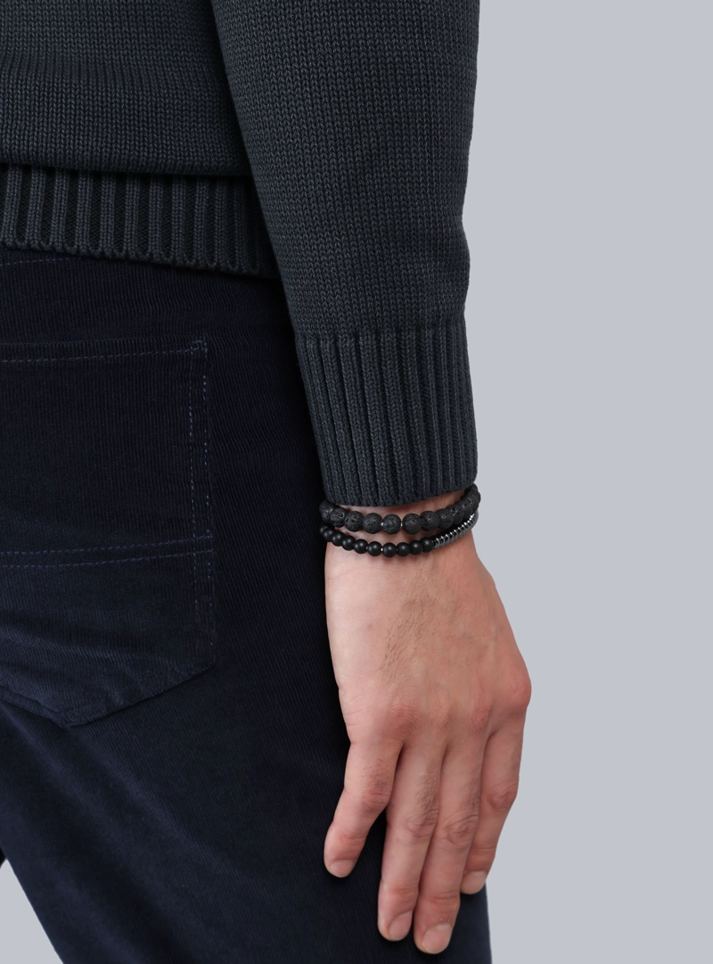 SWEATER STONE WASH REGULAR FIT AZUL OSCURO ARROW - 5