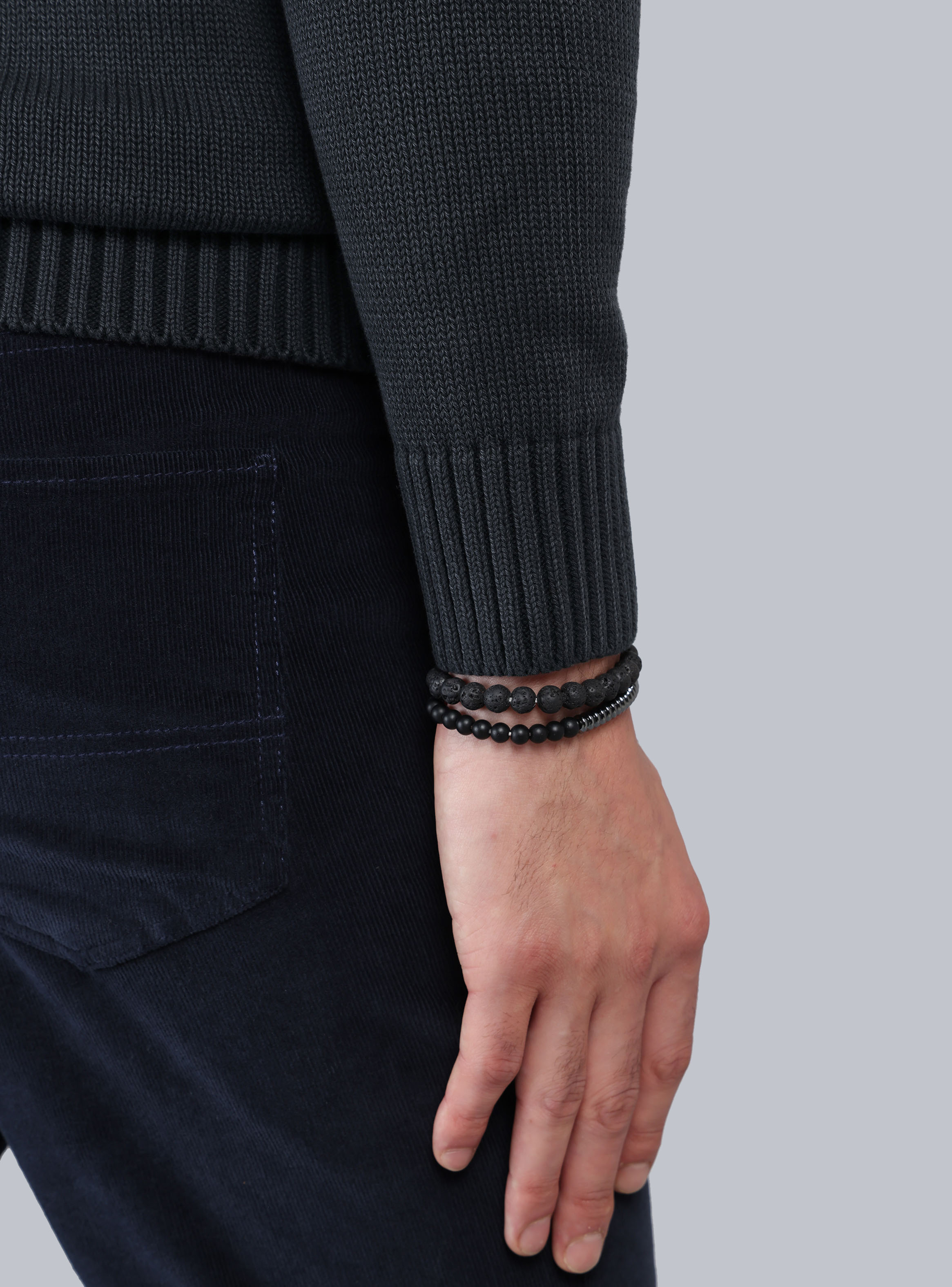 SWEATER STONE WASH REGULAR FIT AZUL OSCURO ARROW - 5