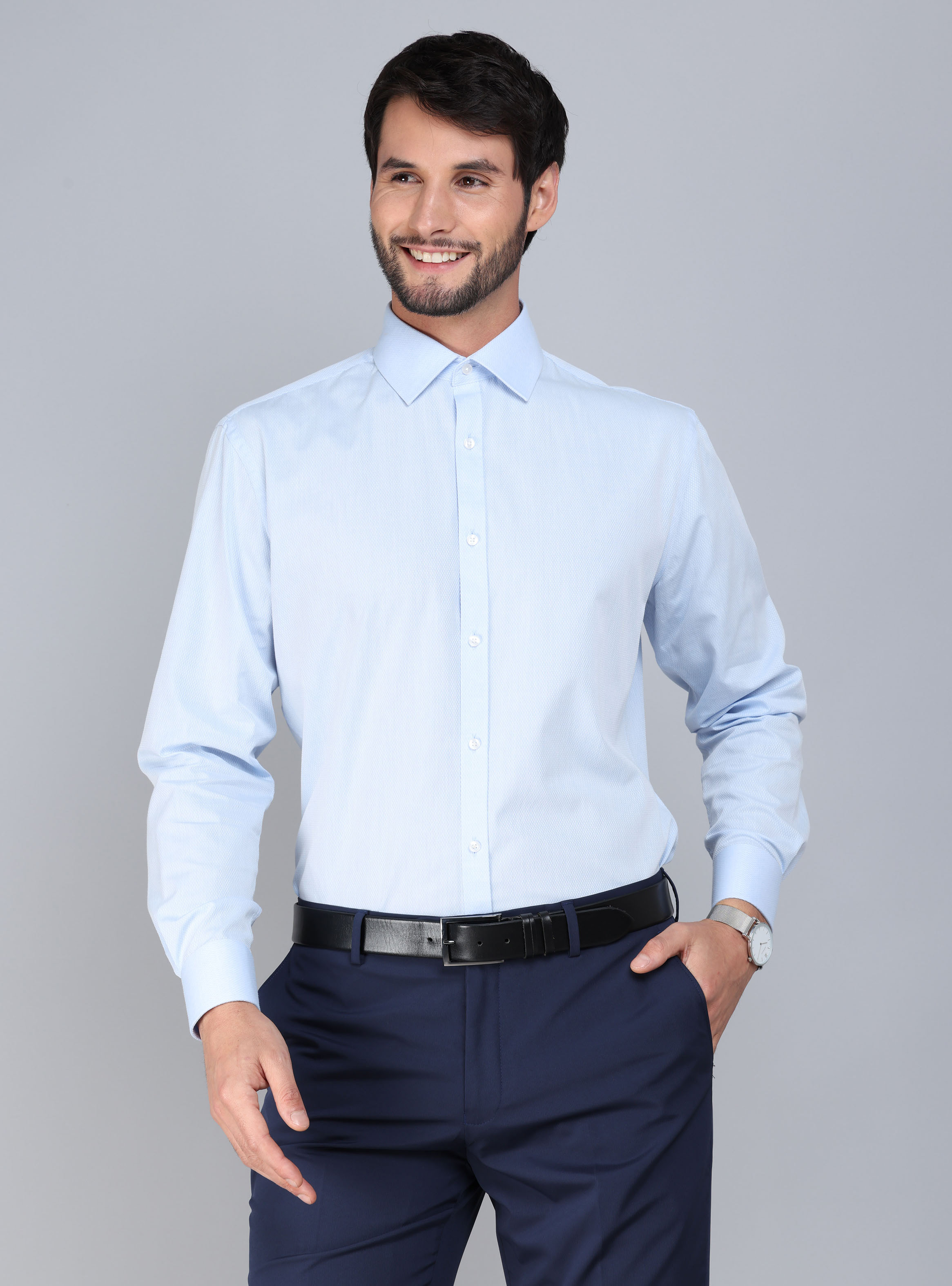 CAMISA FORMAL TEXTURADA TAILORED FIT CELESTE ARROW - 1