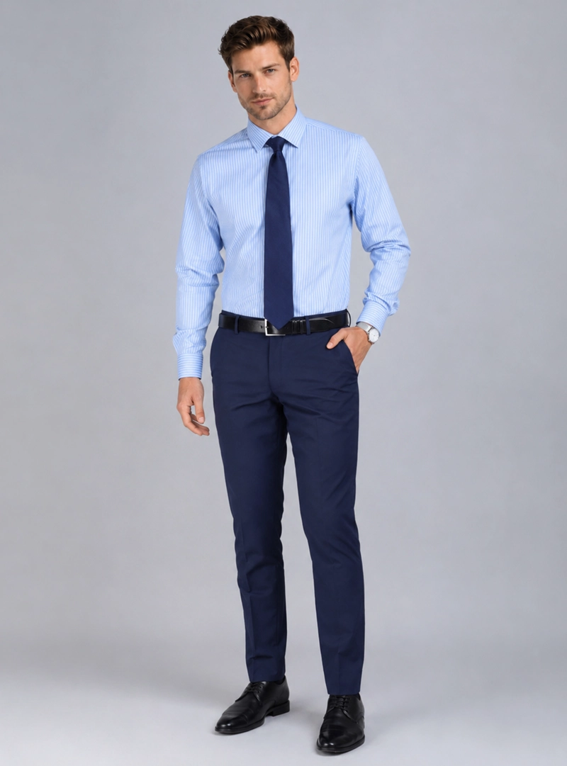CAMISA FORMAL SPANDEX TAILORED FIT CELESTE ARROW - 5
