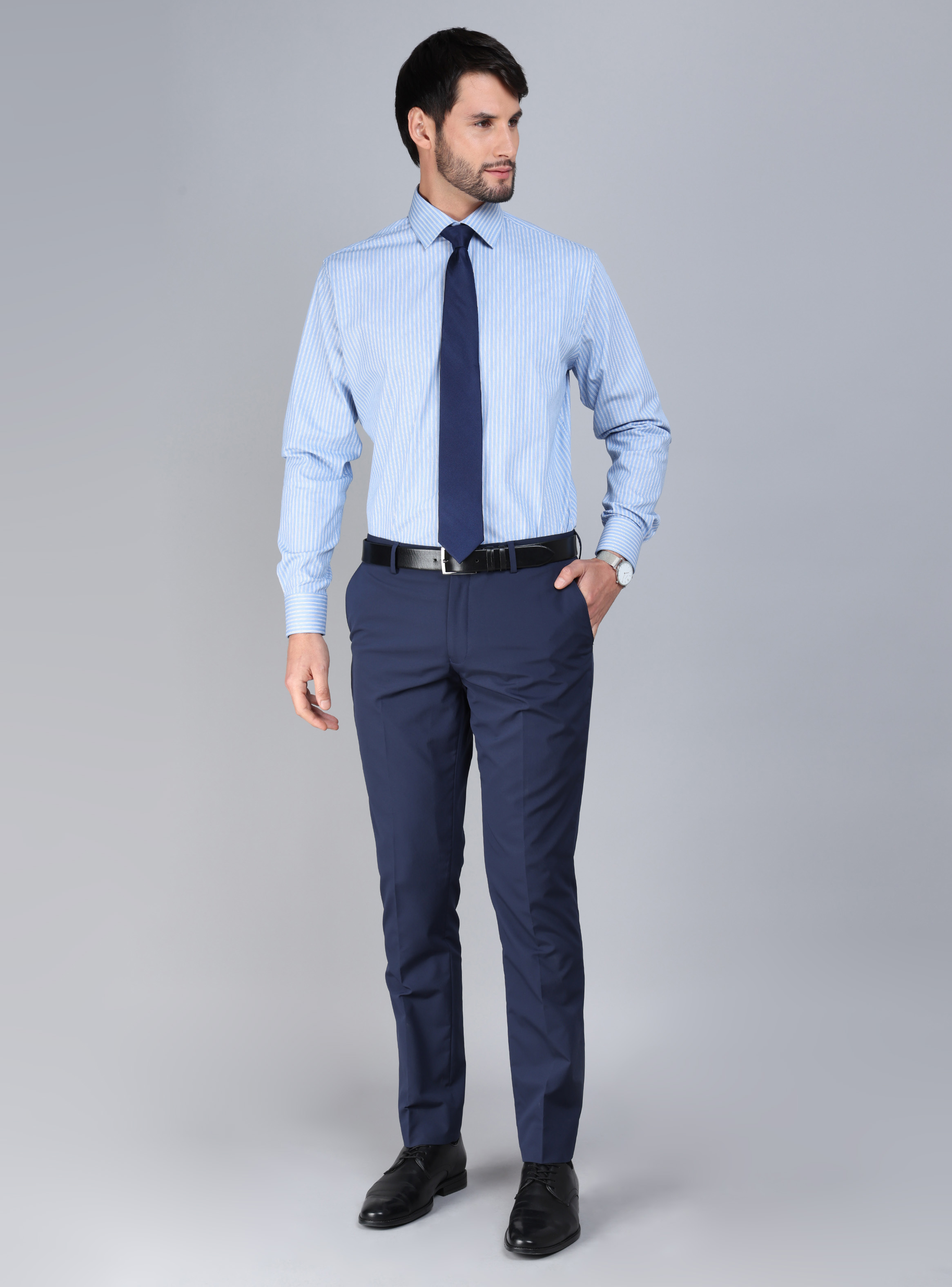 CAMISA FORMAL SPANDEX TAILORED FIT CELESTE ARROW - 5