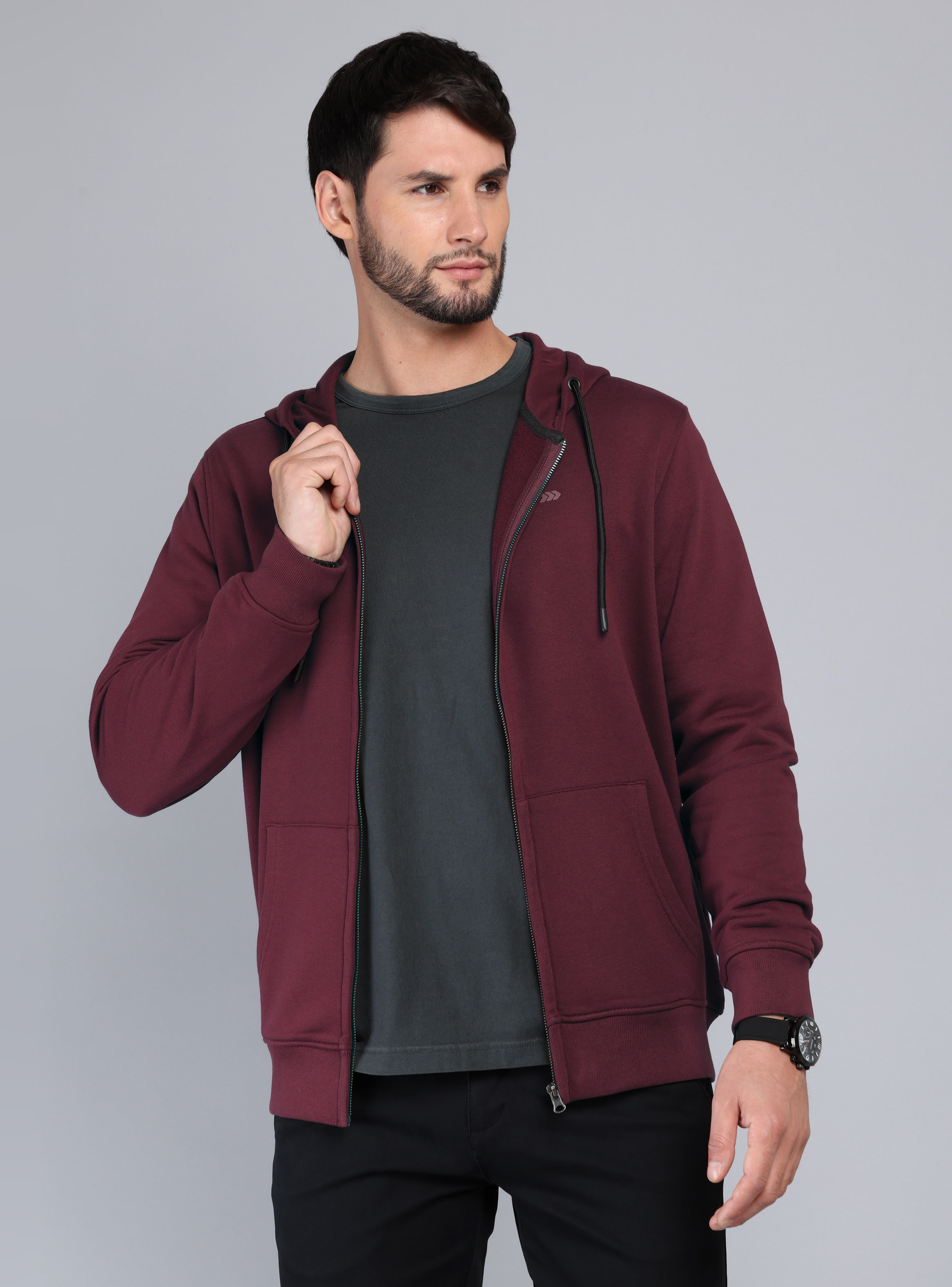 POLERON CON CAPUCHA REGULAR FIT BURDEO ARROW - 1