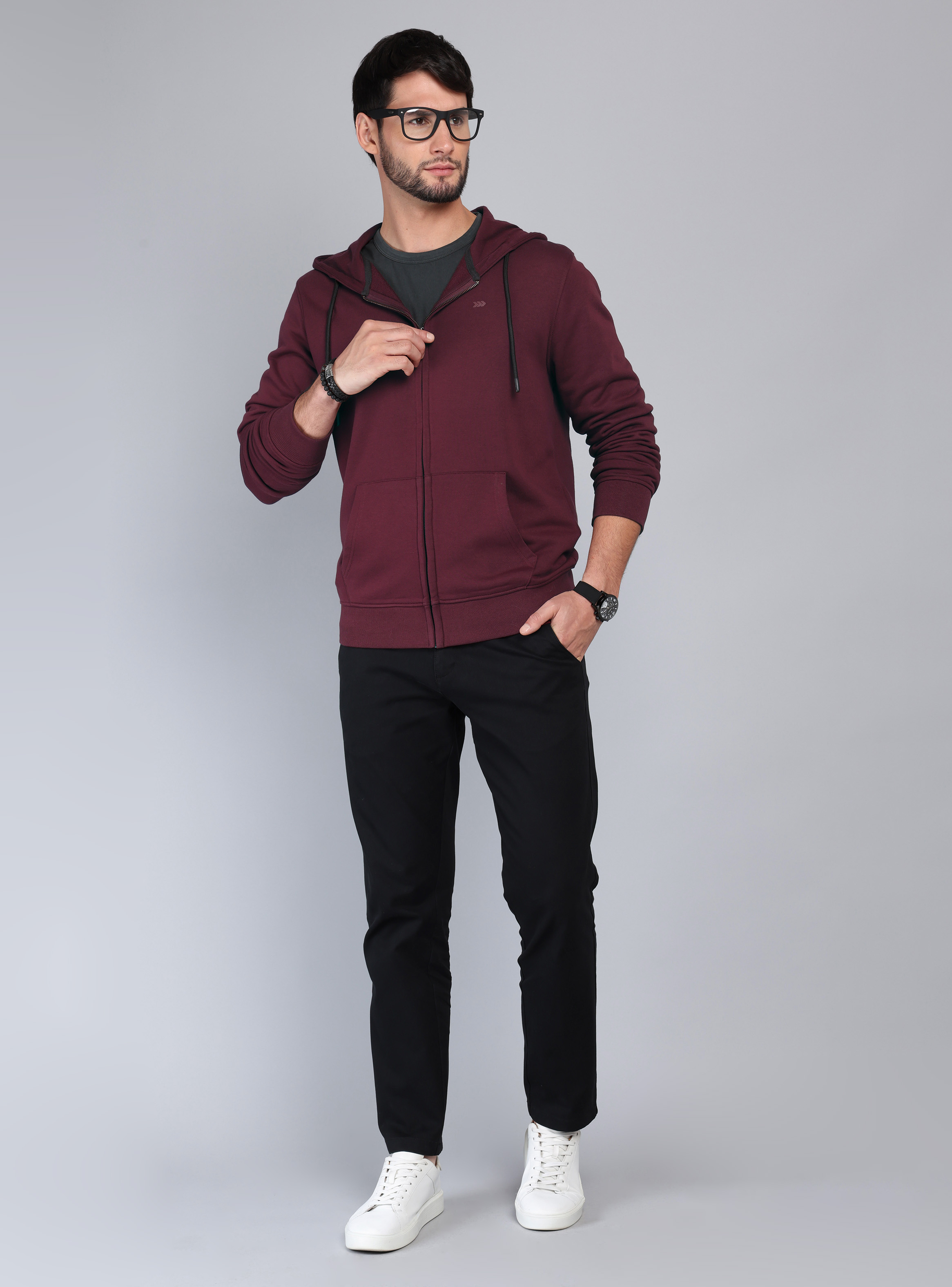 POLERON CON CAPUCHA REGULAR FIT BURDEO ARROW - 4